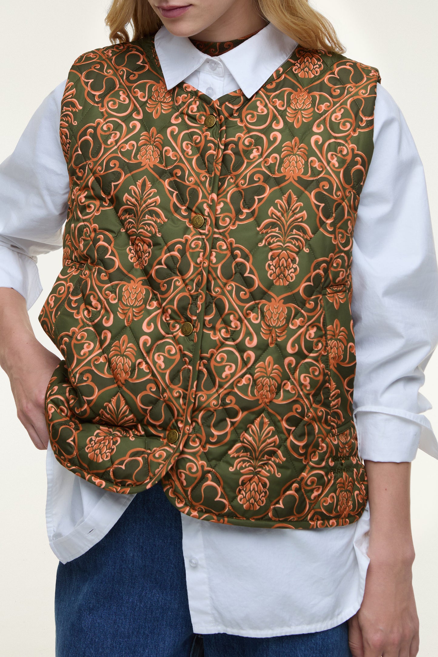 Barbour x Farm Rio Green Fernanda Liner