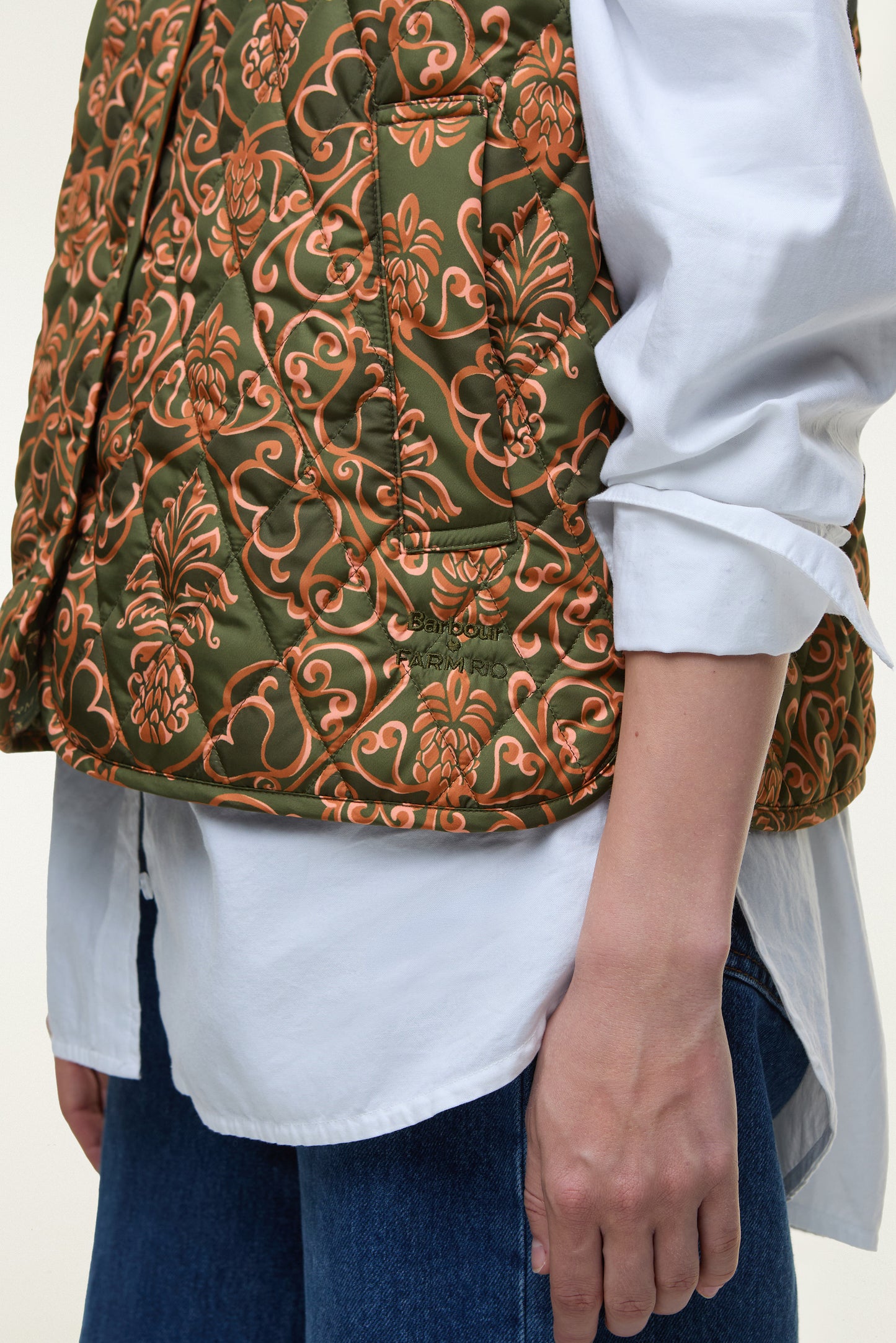 Barbour x Farm Rio Green Fernanda Liner
