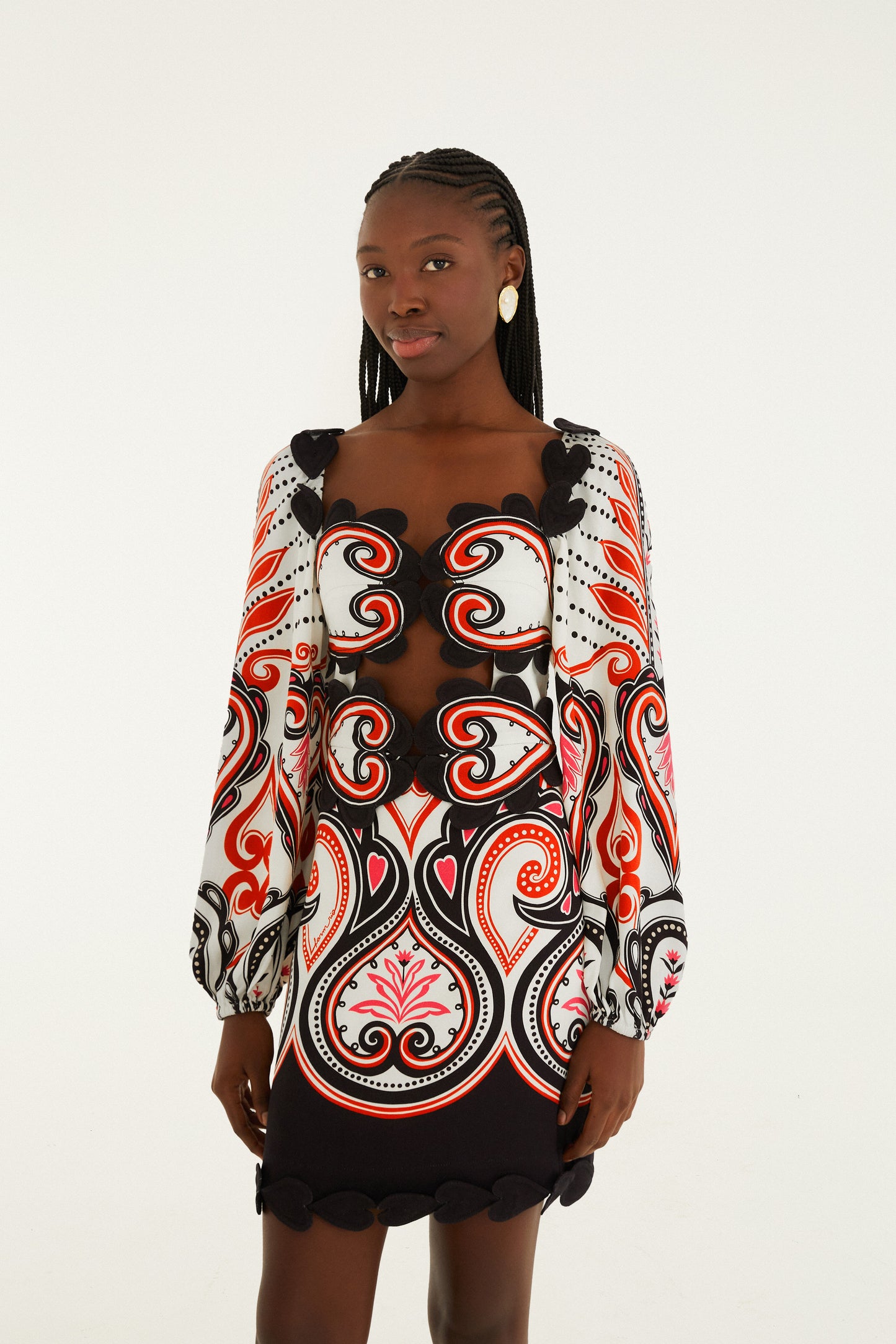 Off-White Graphic Ainika Cut-Out Hearts Mini Dress