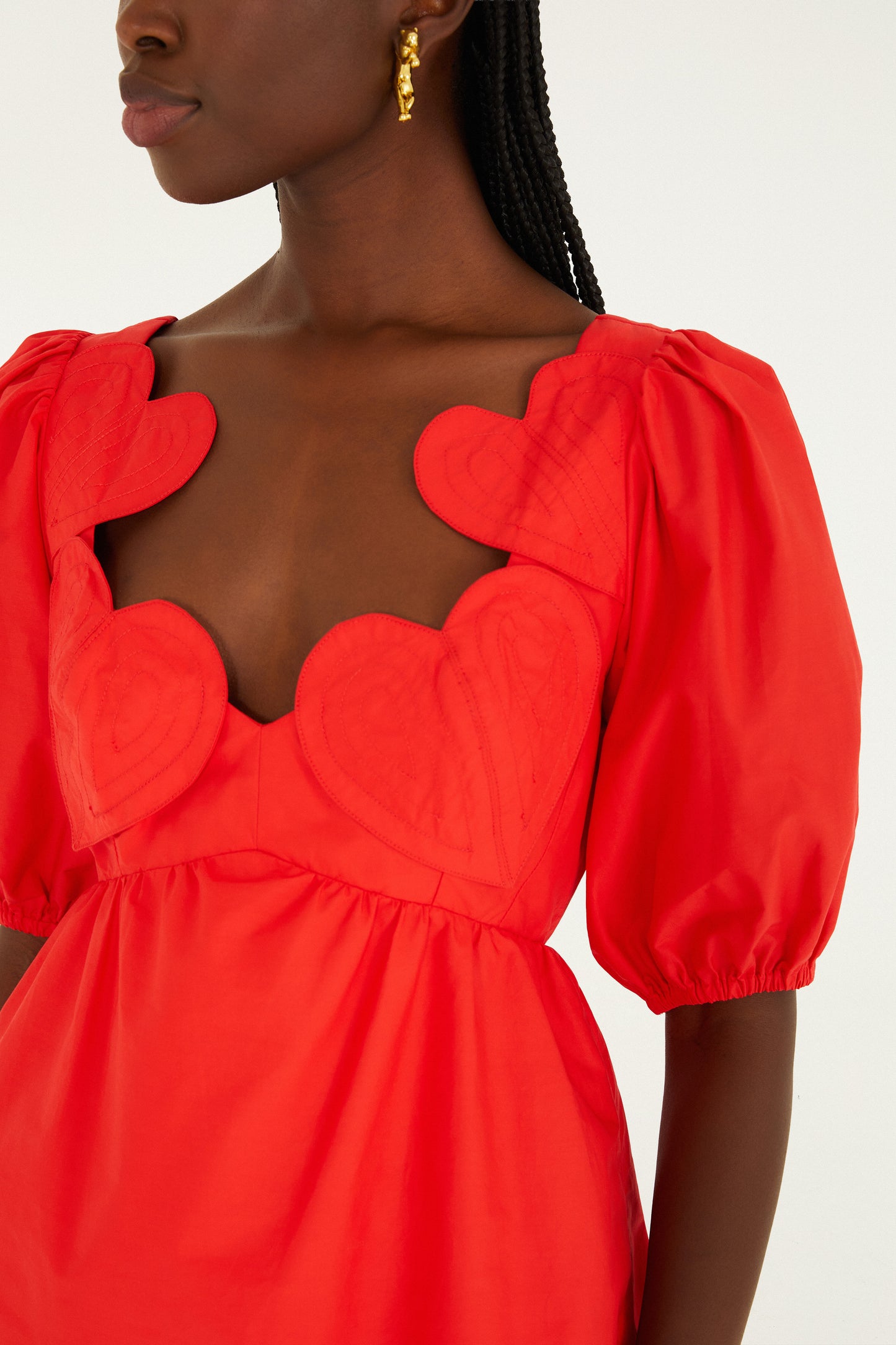 Red Heart Short Sleeve Organic Cotton Blouse