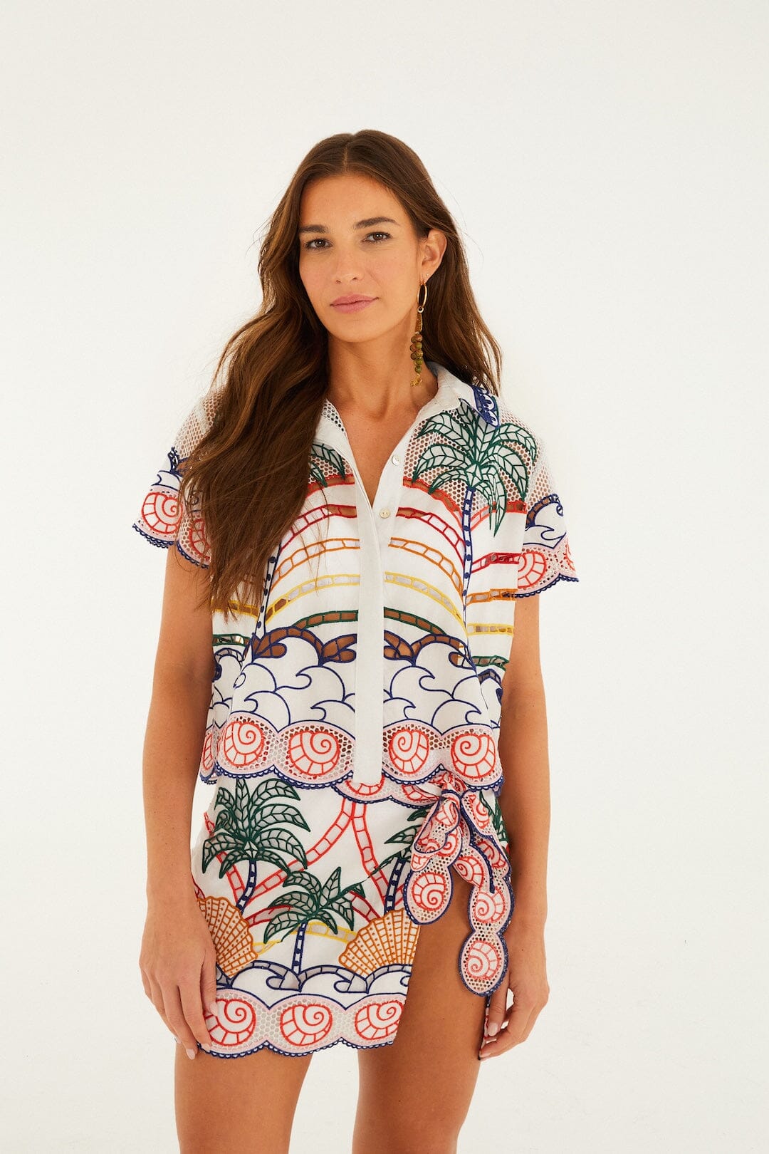Off-White Tropical Graphic Richelieu Mini Skirt