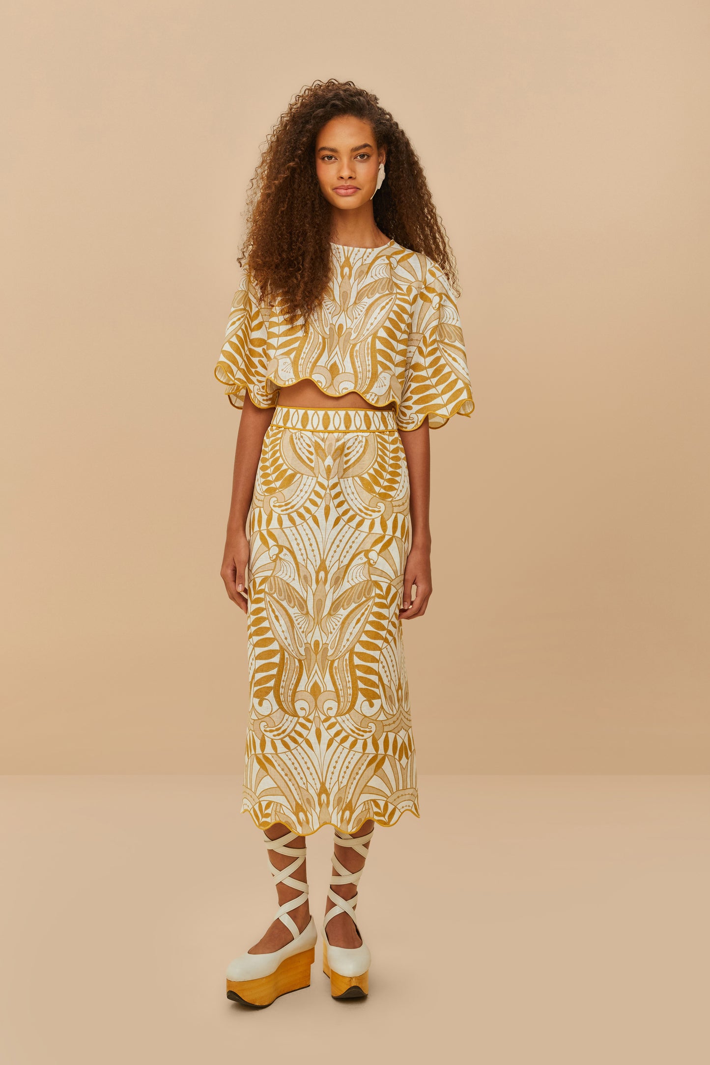 off-white lace nature euroflax™ premium linen blouse