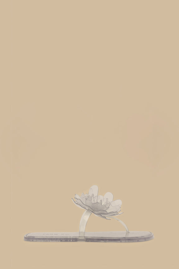 Ivory Flower Jelly Flat Sandal
