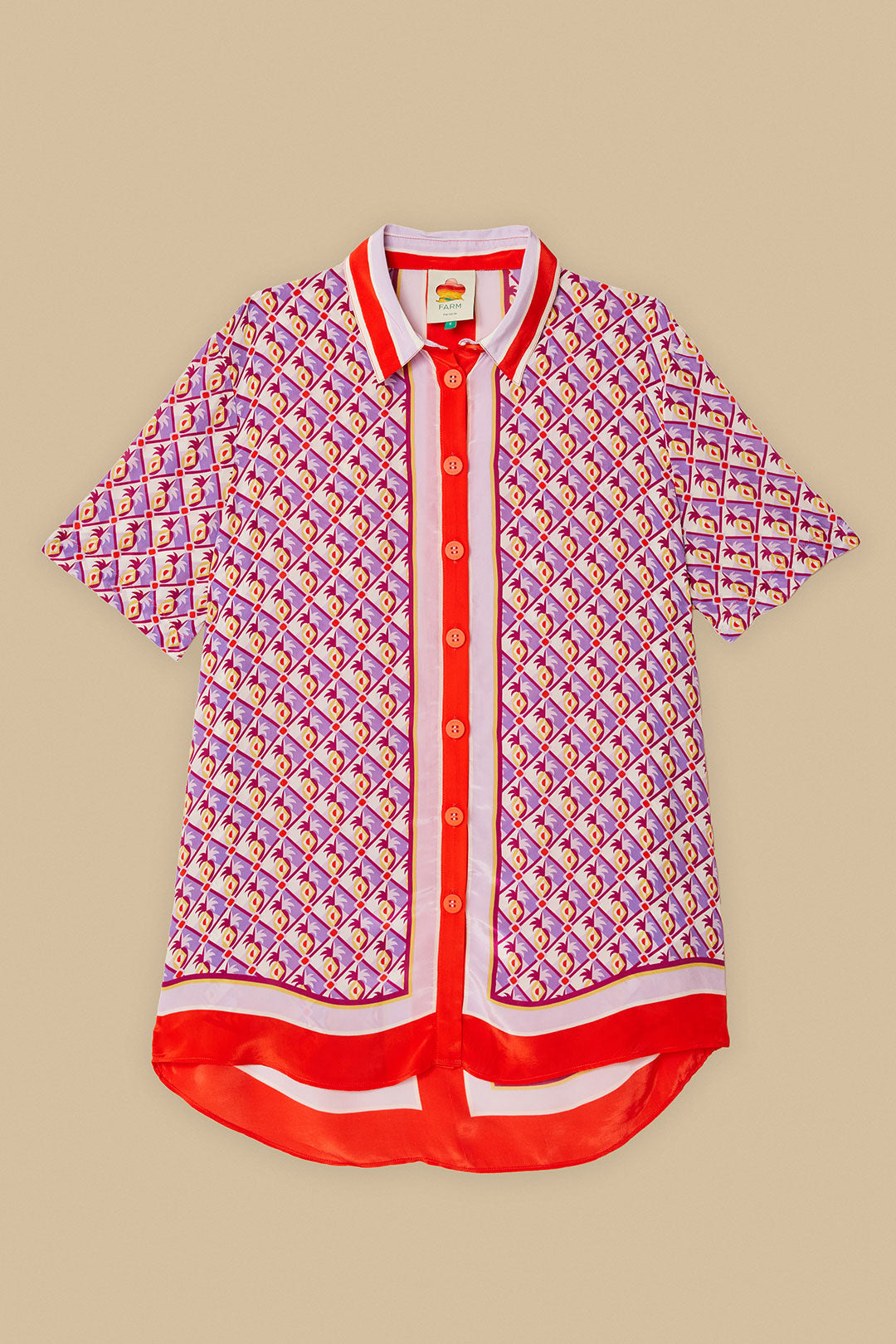 Graphic Pineapple Scarf Multicolor Shirt
