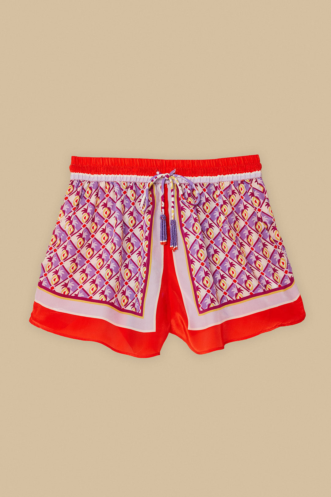 Graphic Pineapple Scarf Multicolor Shorts