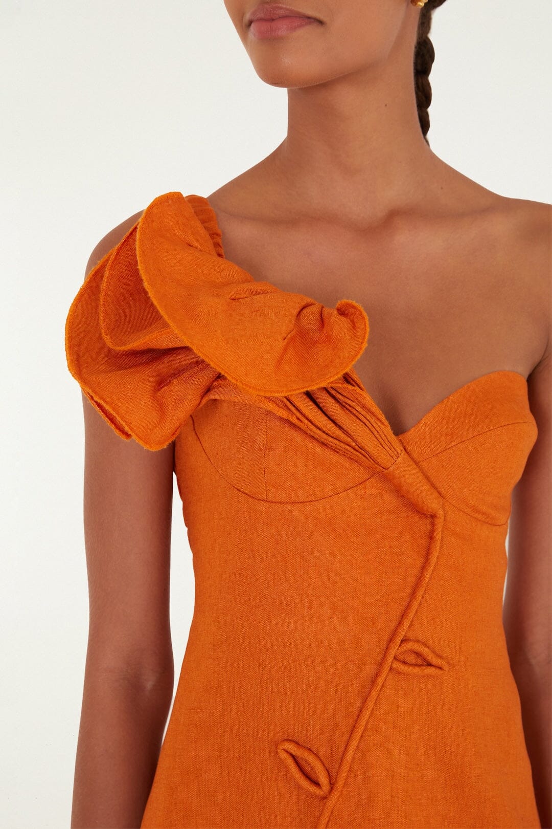 Orange Flower Euroflax™ Premium Linen Mini Dress