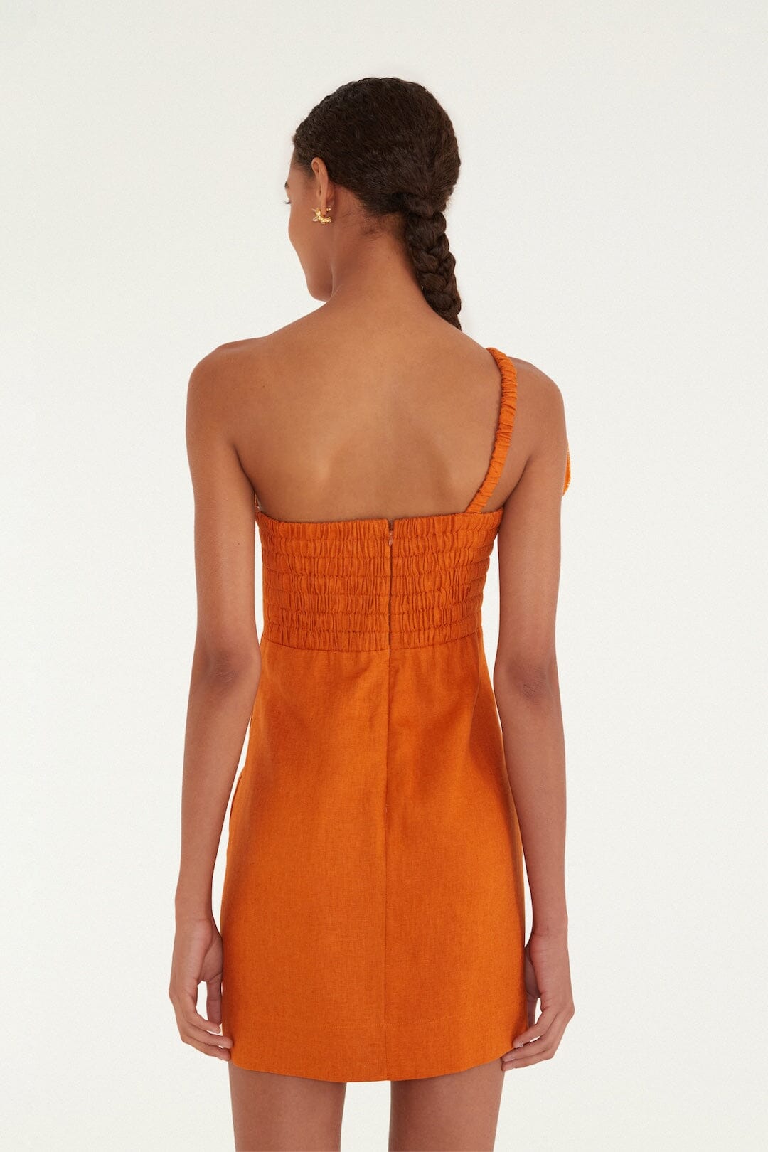 Orange Flower Euroflax™ Premium Linen Mini Dress
