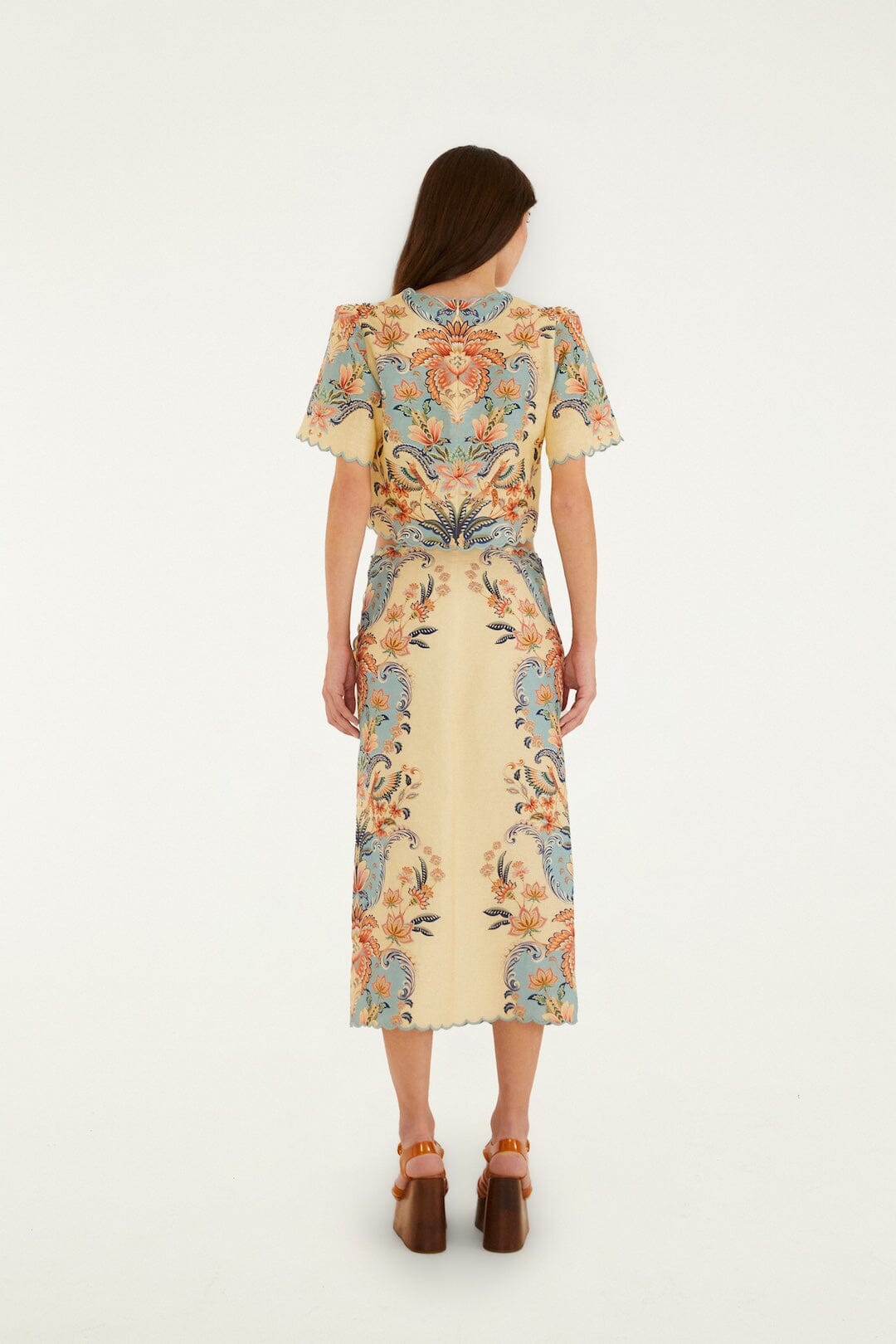 Butter Yellow Boho Beauty Euroflax™ Premium Linen Midi Skirt