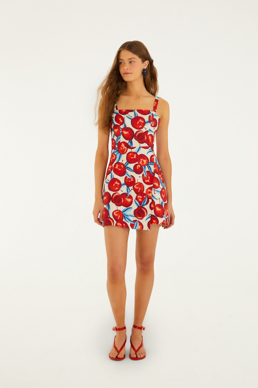 Cherry Blossom Sleeveless Euroflax Premium Linen Mini Dress