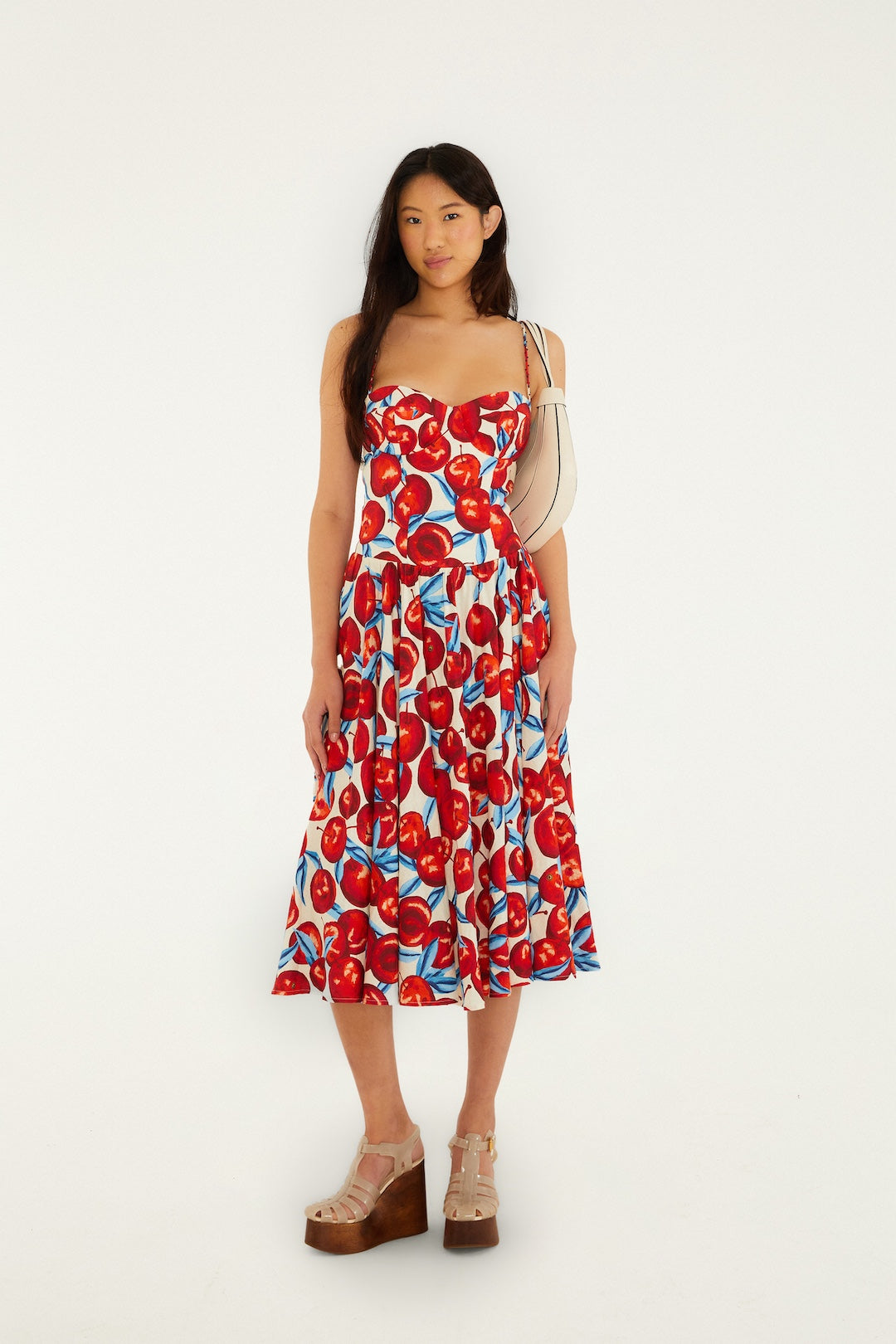Cherry Blossom Sleeveless Lenzing Ecovero Euroflax Midi Dress