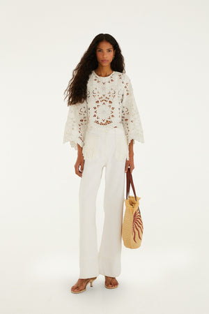 Twill Fringe Pocket Pants