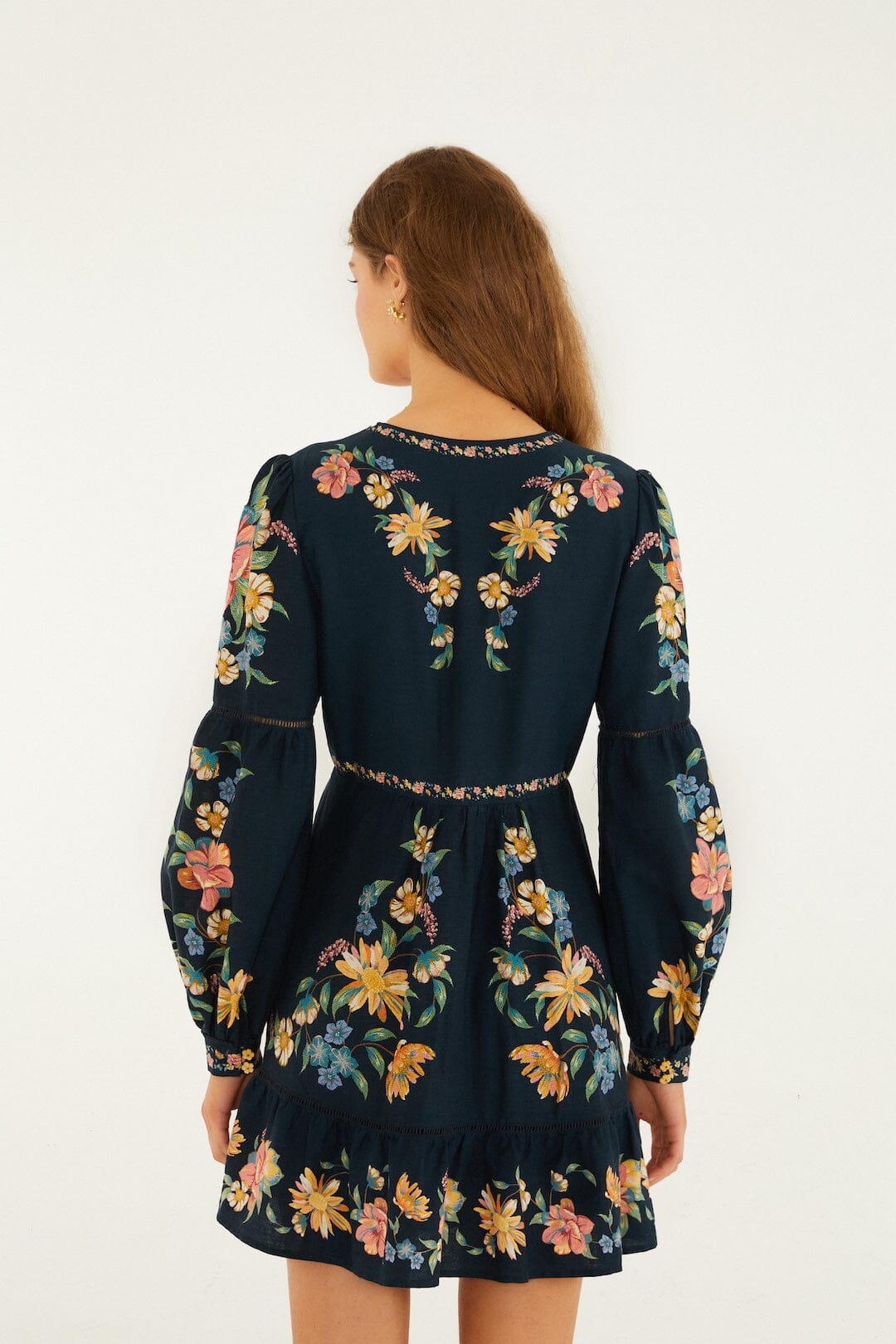 Maira Floral Dark Blue Mini Dress