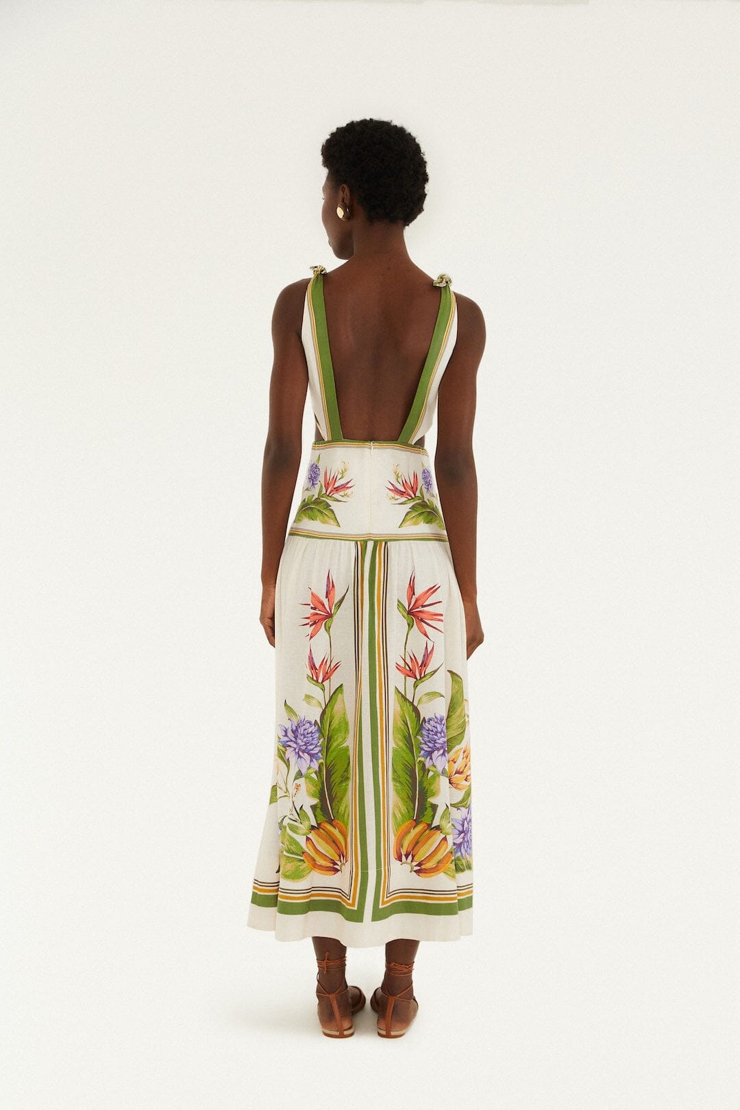 Sand Tropical Scarf Lenzing™ Ecovero™ Euroflax™ Maxi Dress