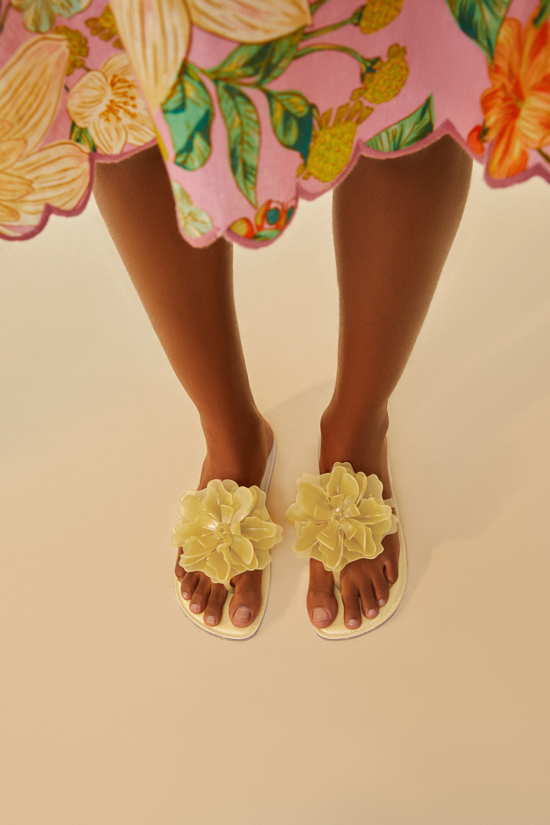 Buttermilk Flower Jelly Flat Sandal