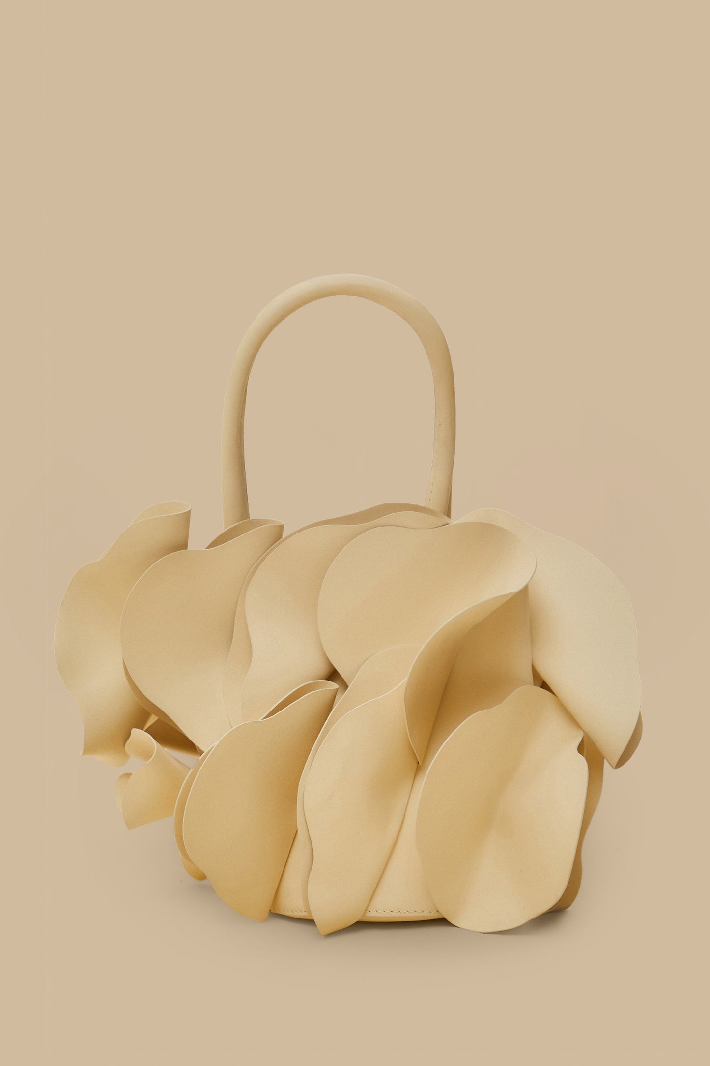 Ivory Leather Flower Bag