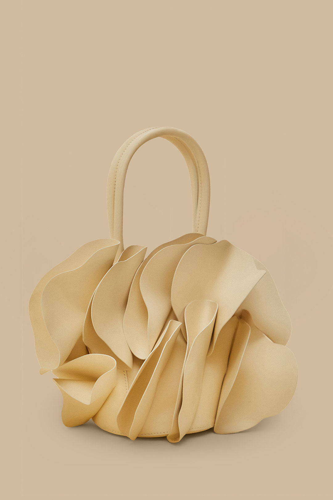 Ivory Leather Flower Bag