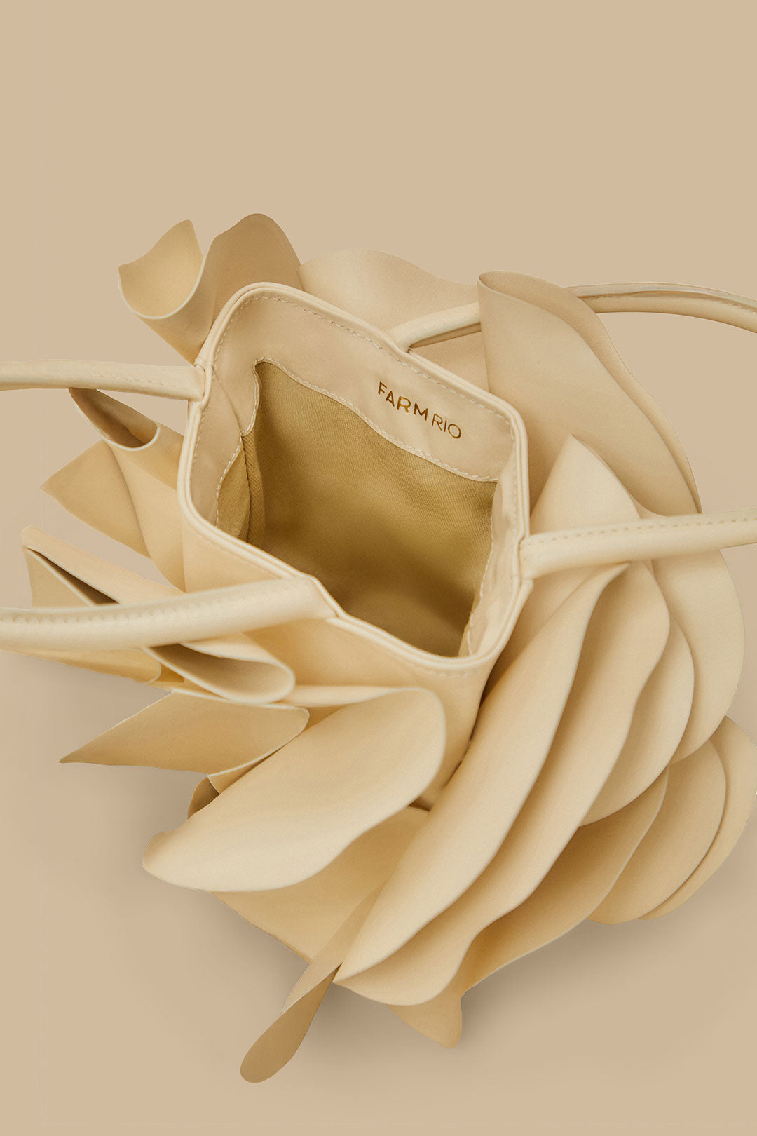 Ivory Leather Flower Bag