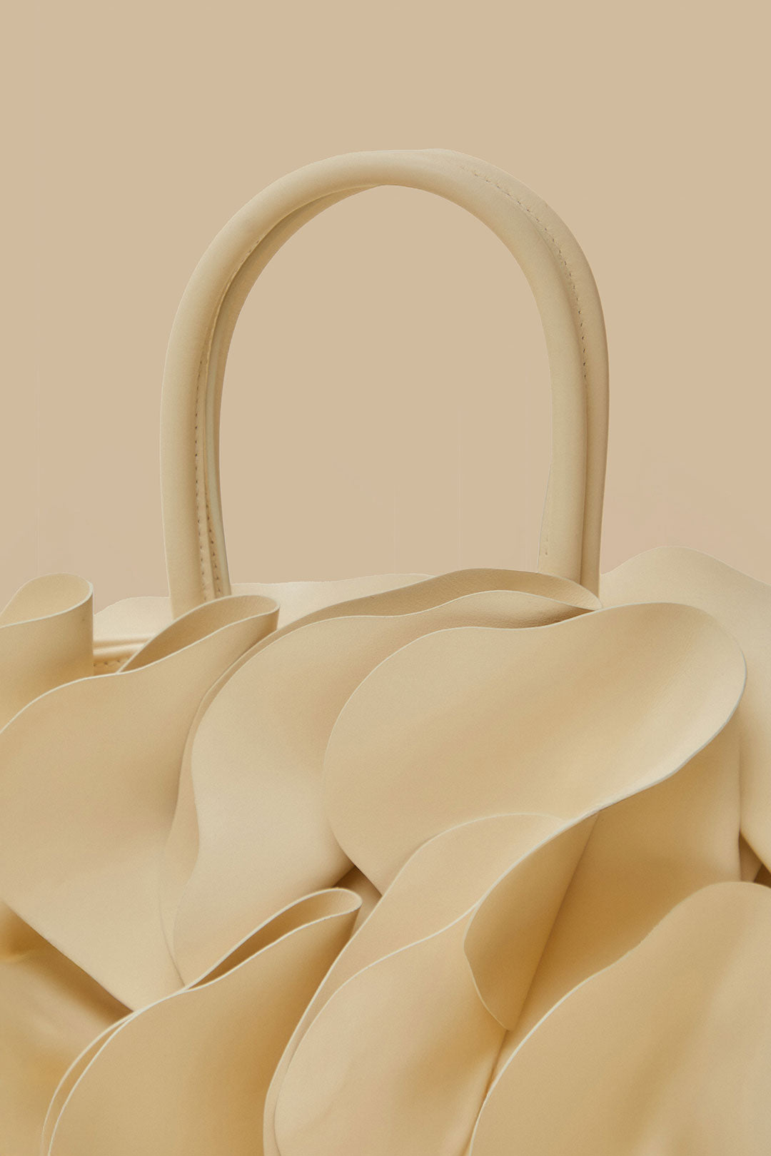 Ivory Leather Flower Bag