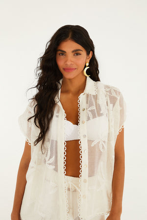 White Palm Trees Shirt
