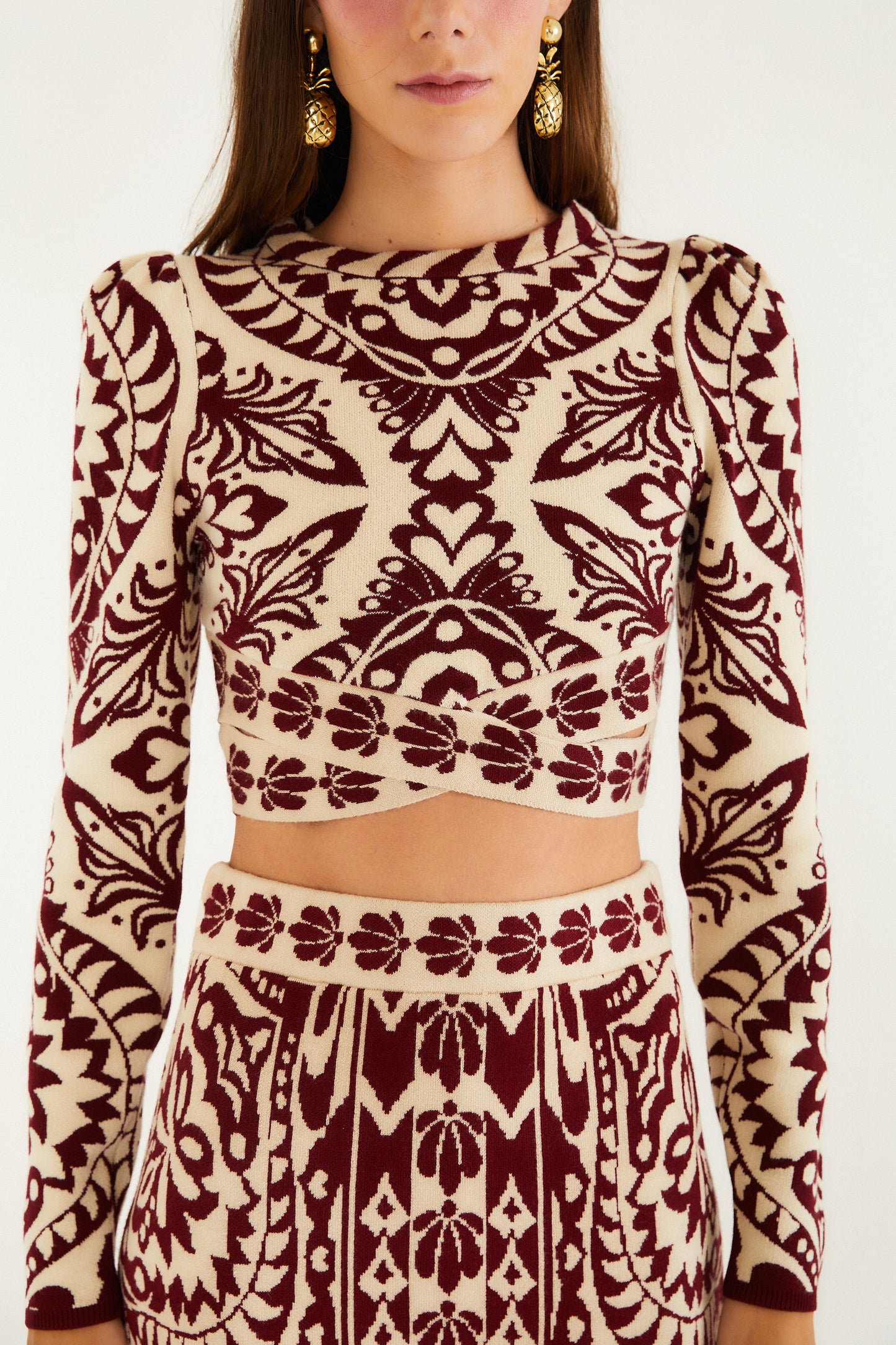 Pineapple Love Burgundy Knit Top