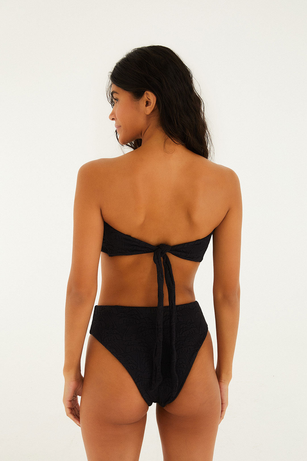 Black Palm Trees Bikini Top
