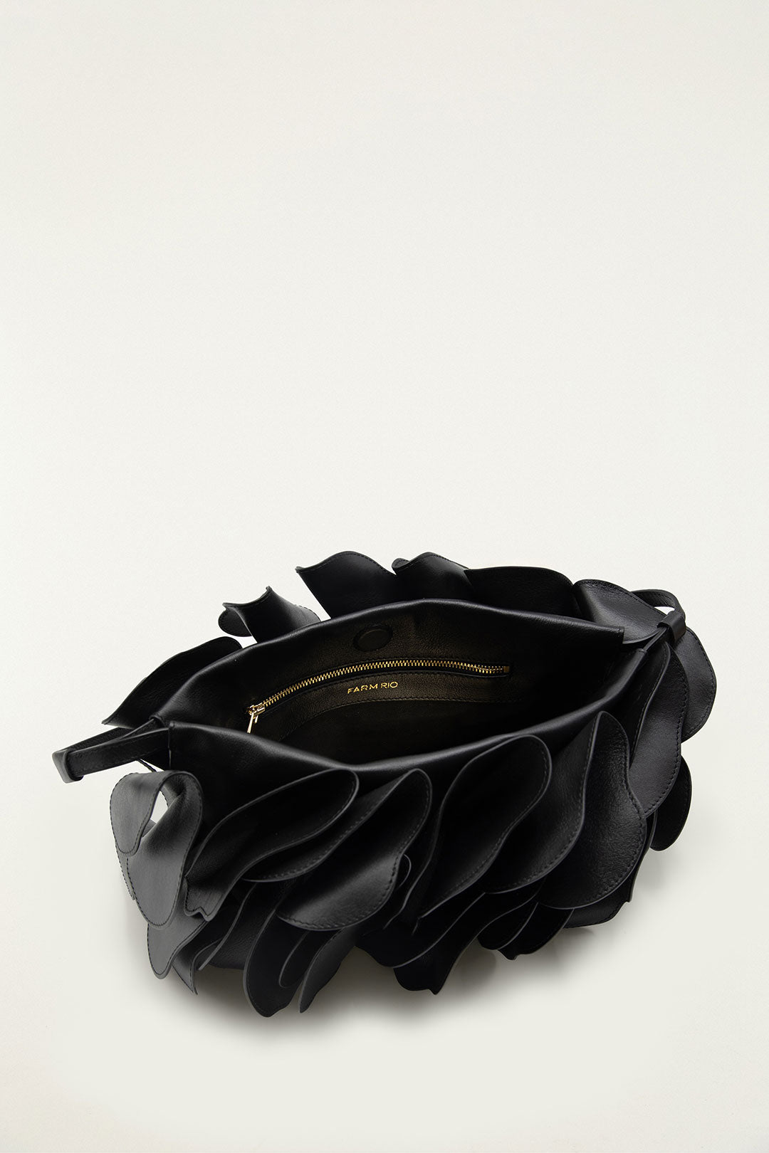 Black Leather Shoulder Flower Bag