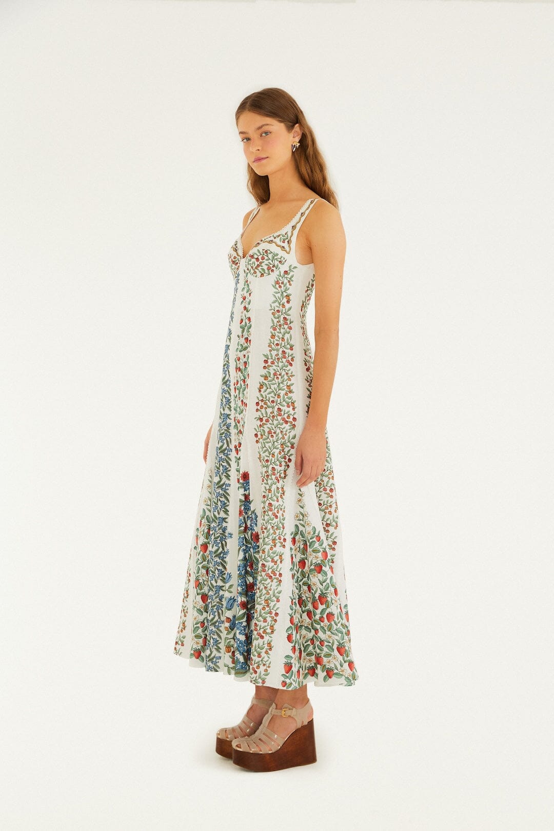 Off-White Fruit Beauty Lenzing™ Ecovero™ Euroflax™ Maxi Dress