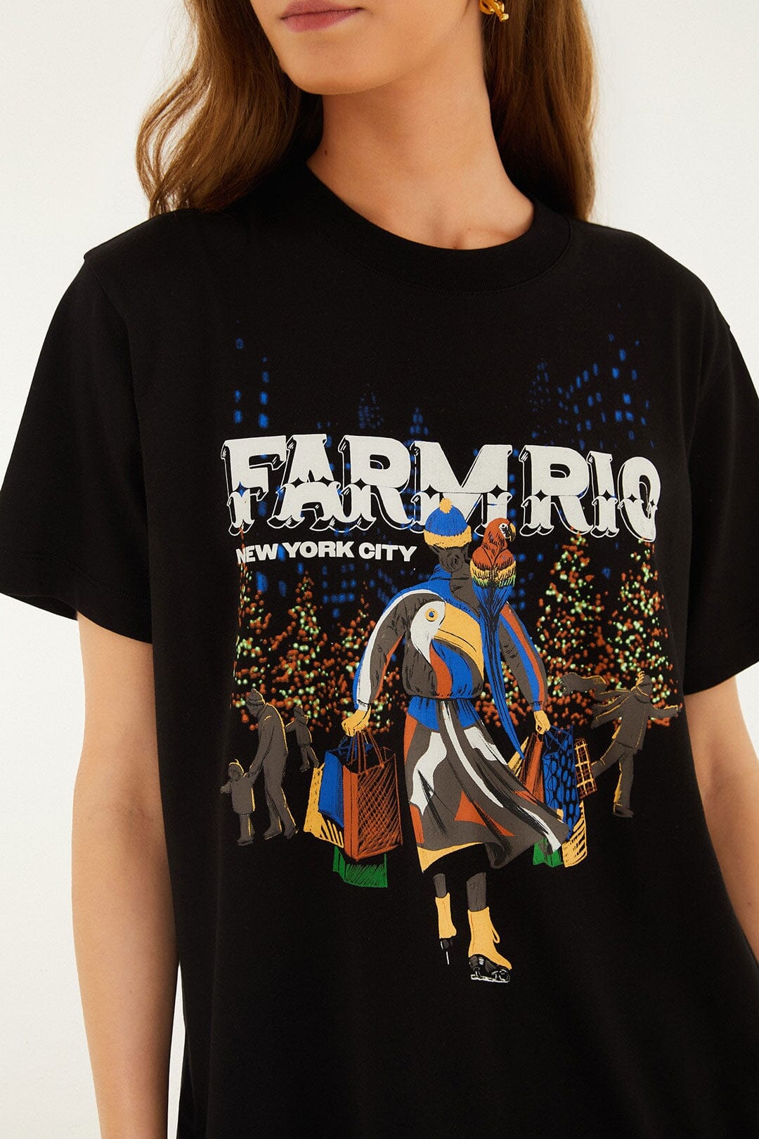 Black Nyc Skating Organic Cotton T-Shirt