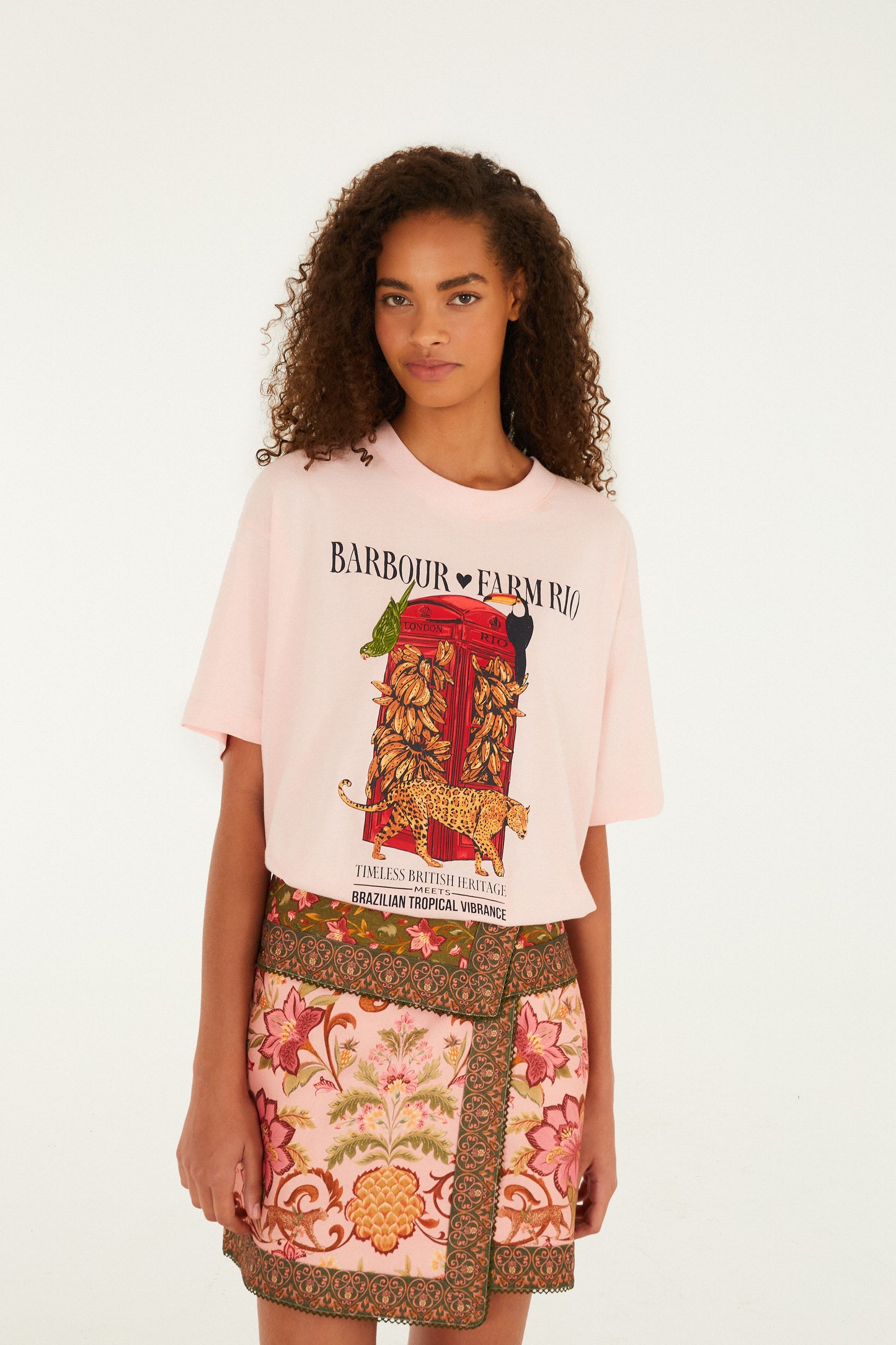 Barbour x Farm Rio Maria Clara T-Shirt Light Pink