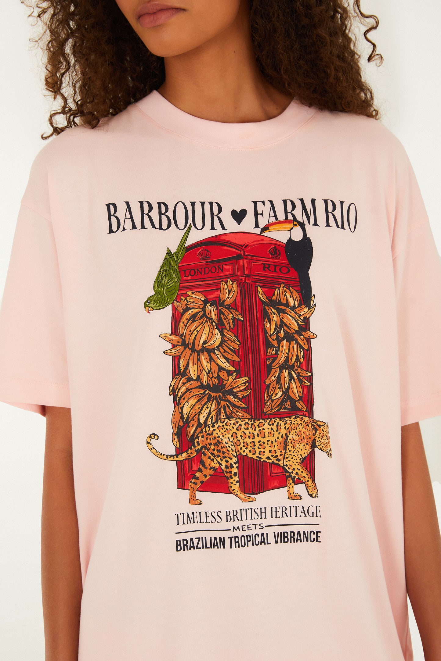 Barbour x Farm Rio Maria Clara T-Shirt Light Pink