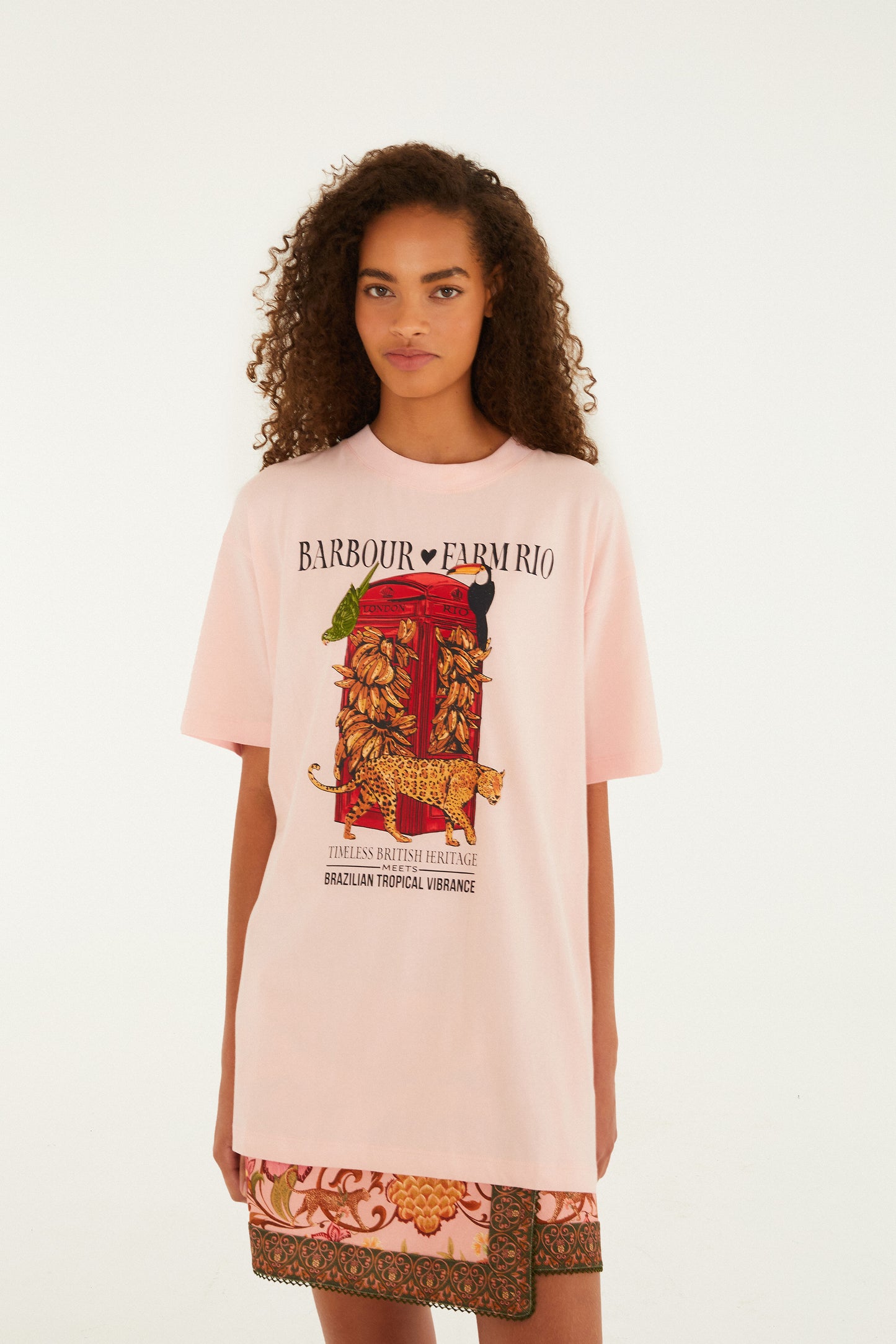 Barbour x Farm Rio Maria Clara T-Shirt Light Pink