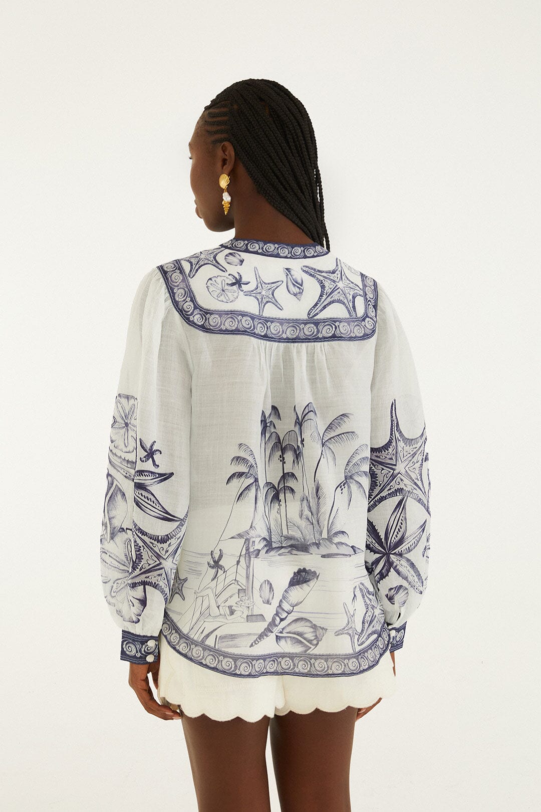 Off-White Coast Scarf Long Sleeve Blouse
