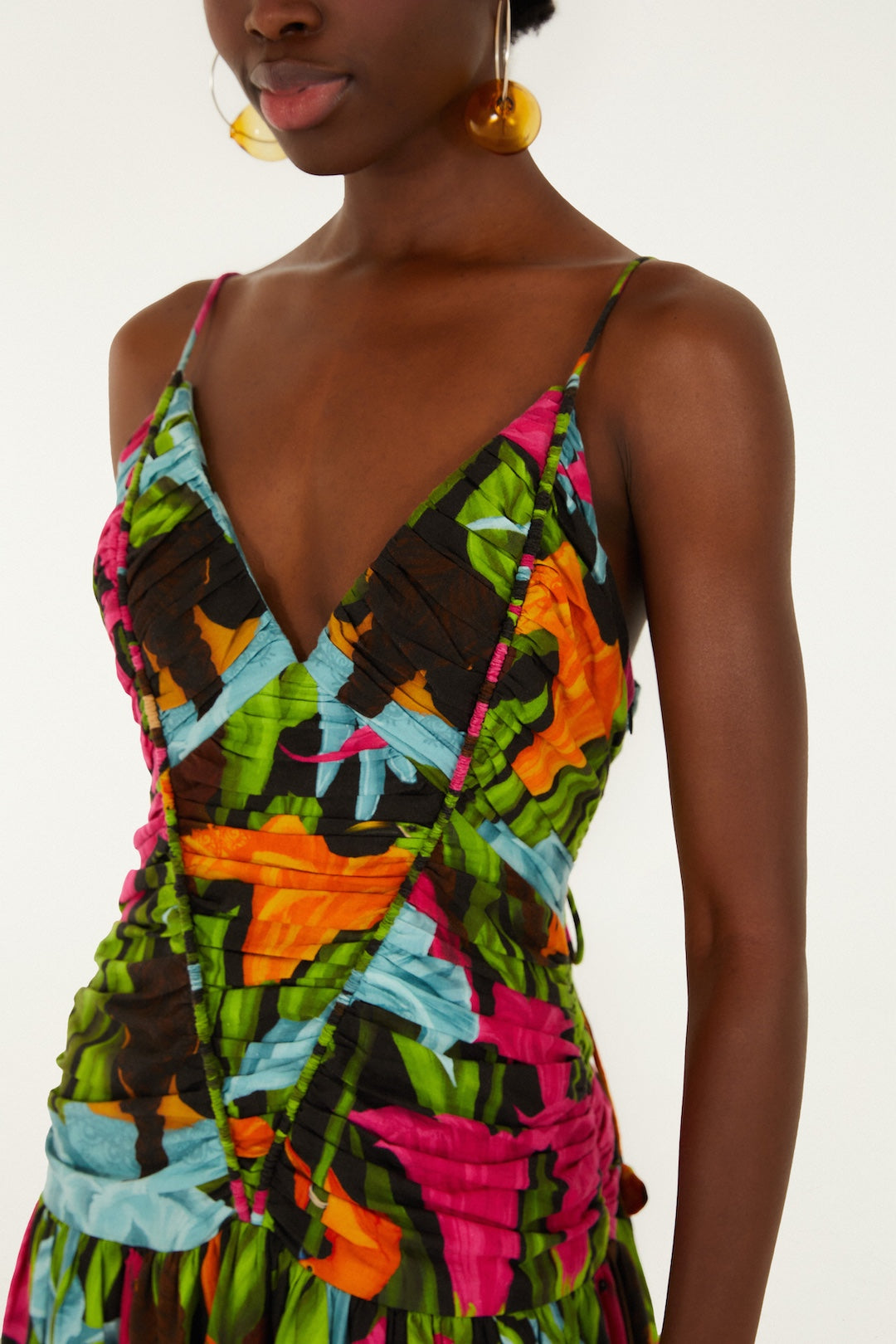 Black Mujeres Y Flores Lenzing Ecovero Euroflax Midi Dress