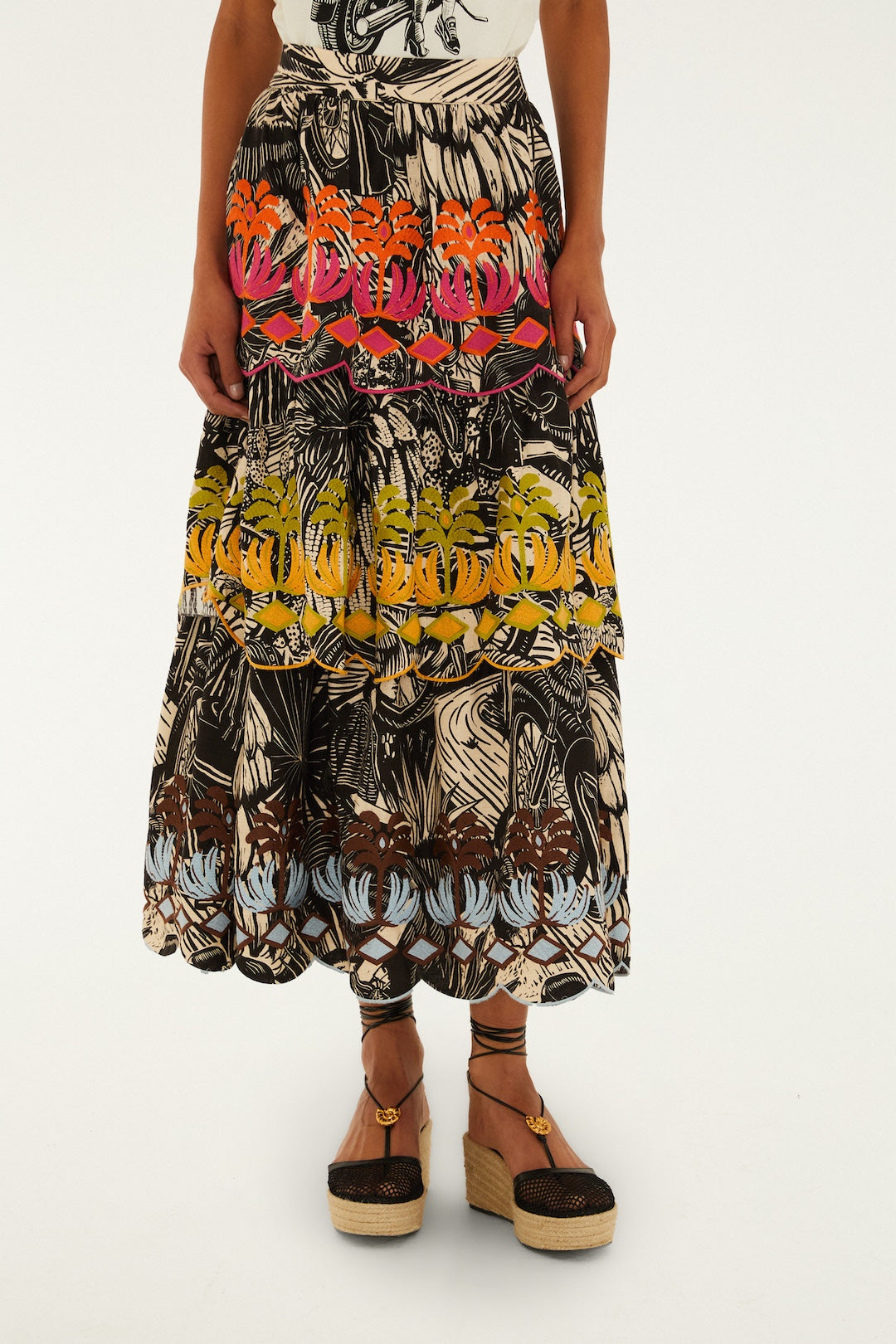 Black Ruta Layered Lenzing Ecovero Euroflax Maxi Skirt