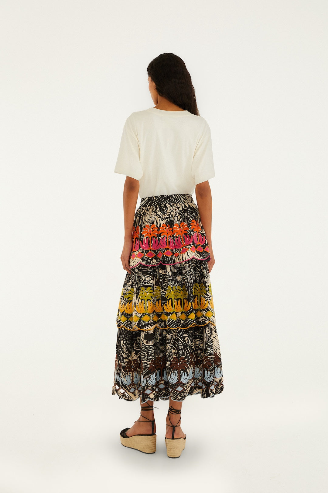 Black Ruta Layered Lenzing Ecovero Euroflax Maxi Skirt