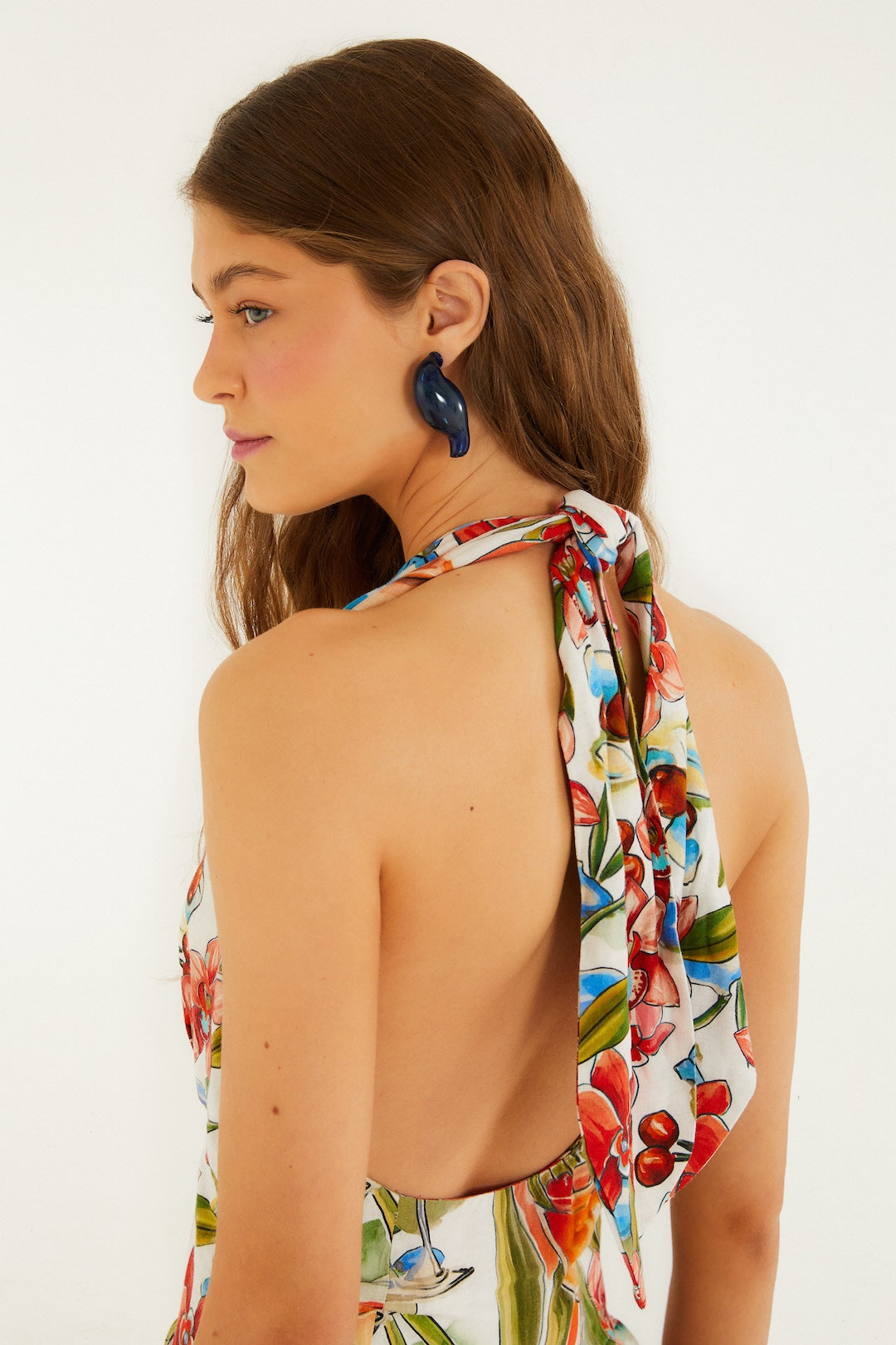 Off-White Cocktail Lenzing Ecovero Euroflax Maxi Dress