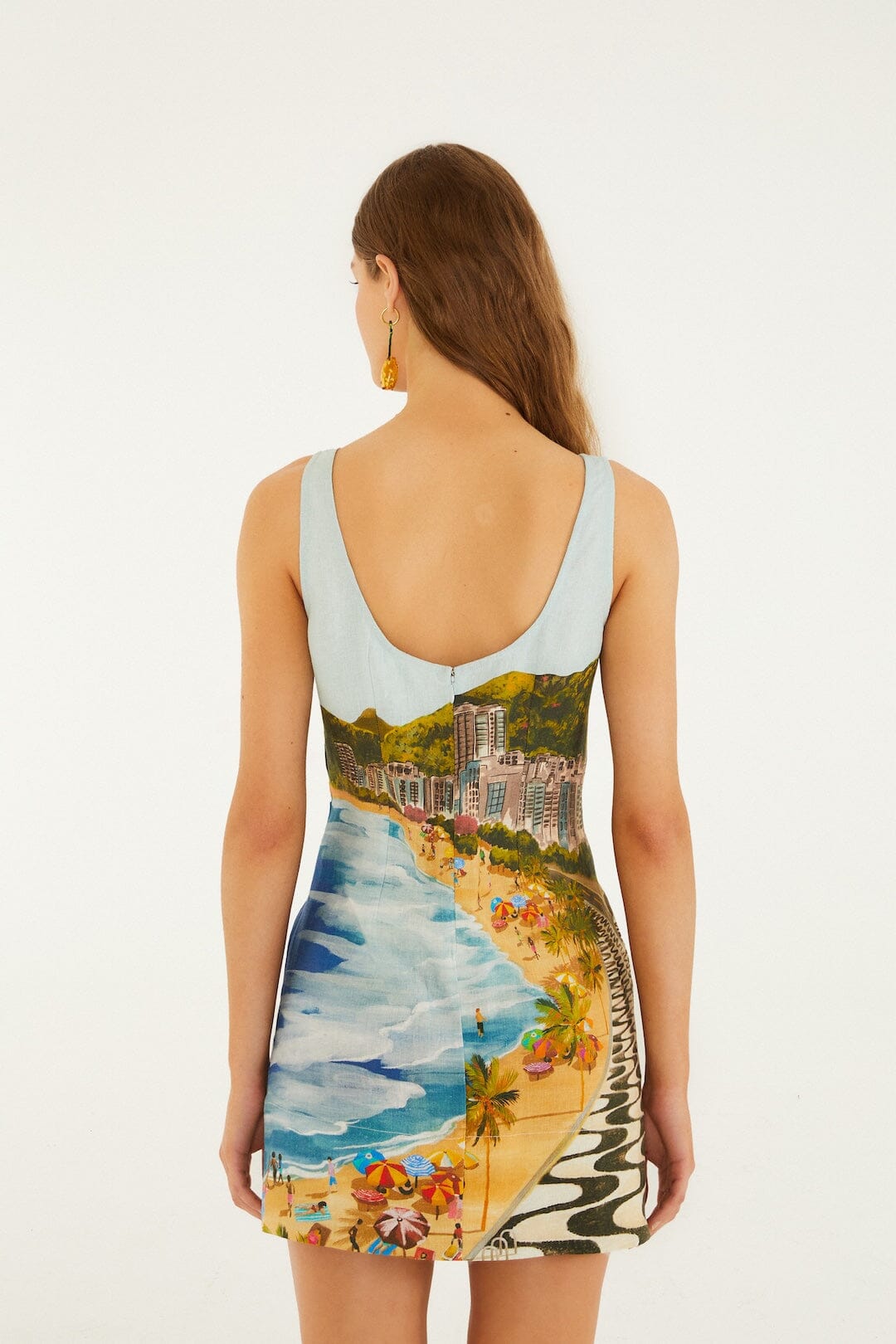 Multicolor Copacabana Beach Euroflax™ Premium Linen Mini Dress