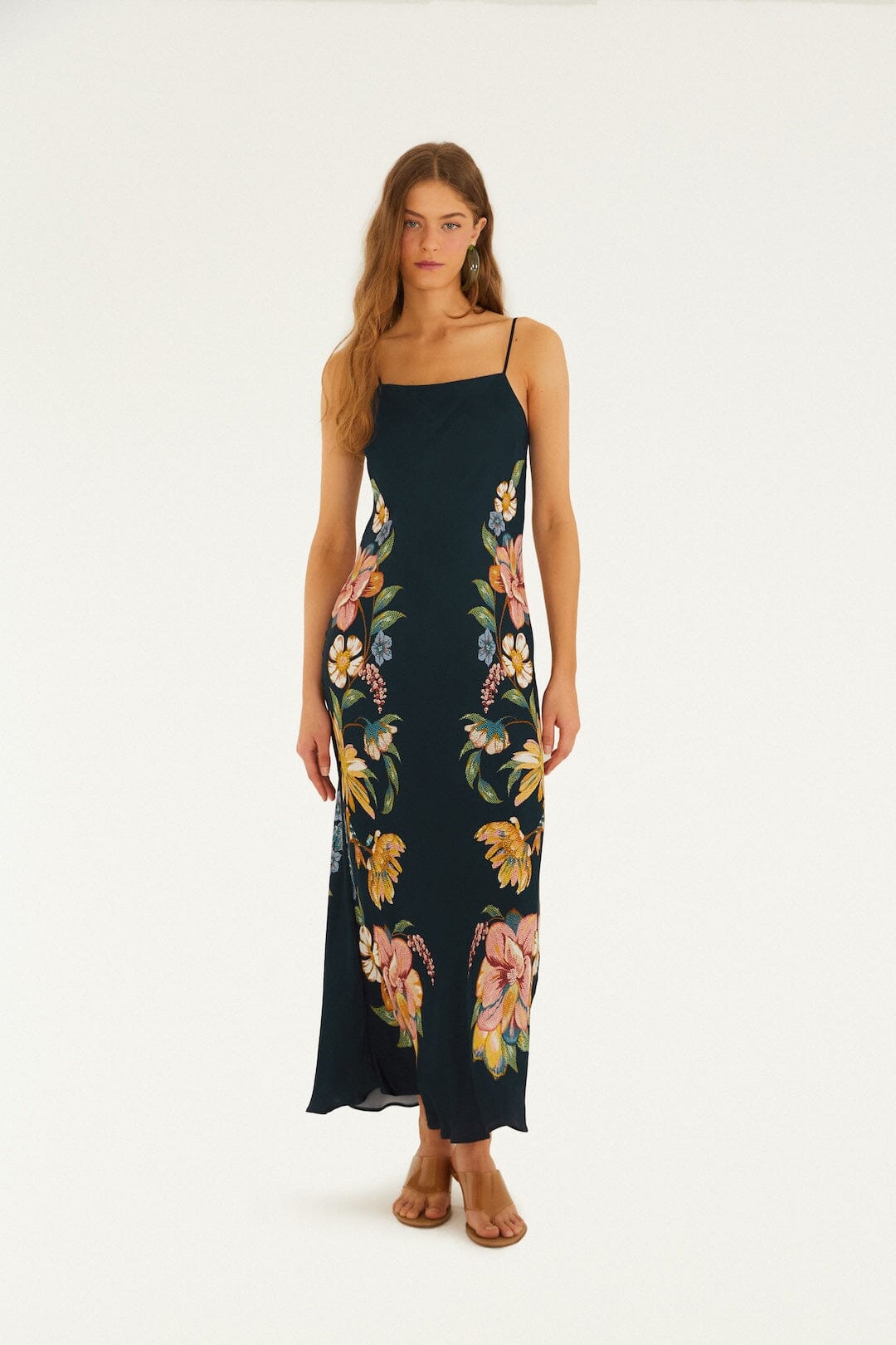 Maira Floral Dark Blue Maxi Dress