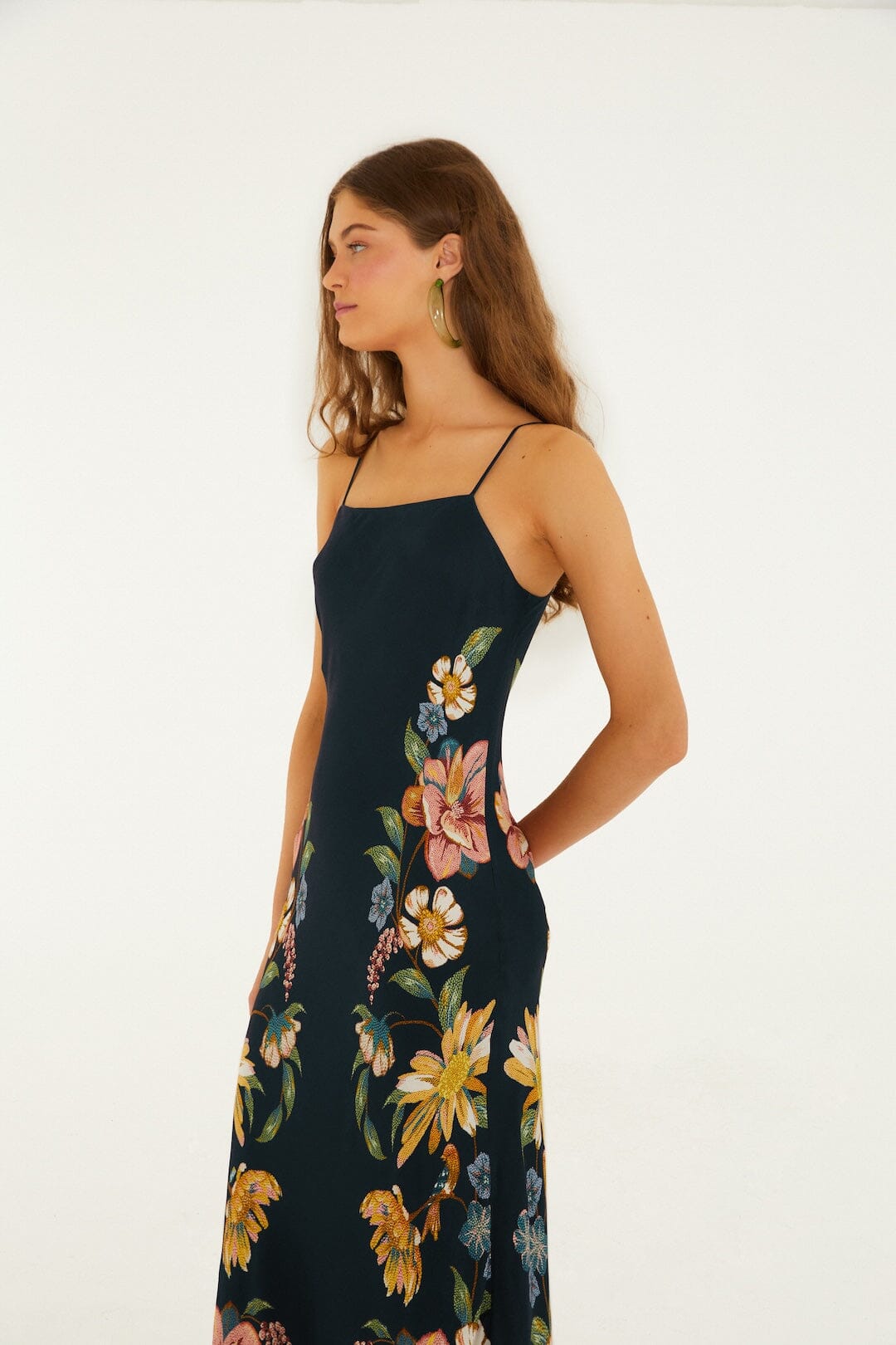 Maira Floral Dark Blue Maxi Dress