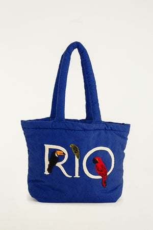 Blue Rio Embroidered Tote Bag