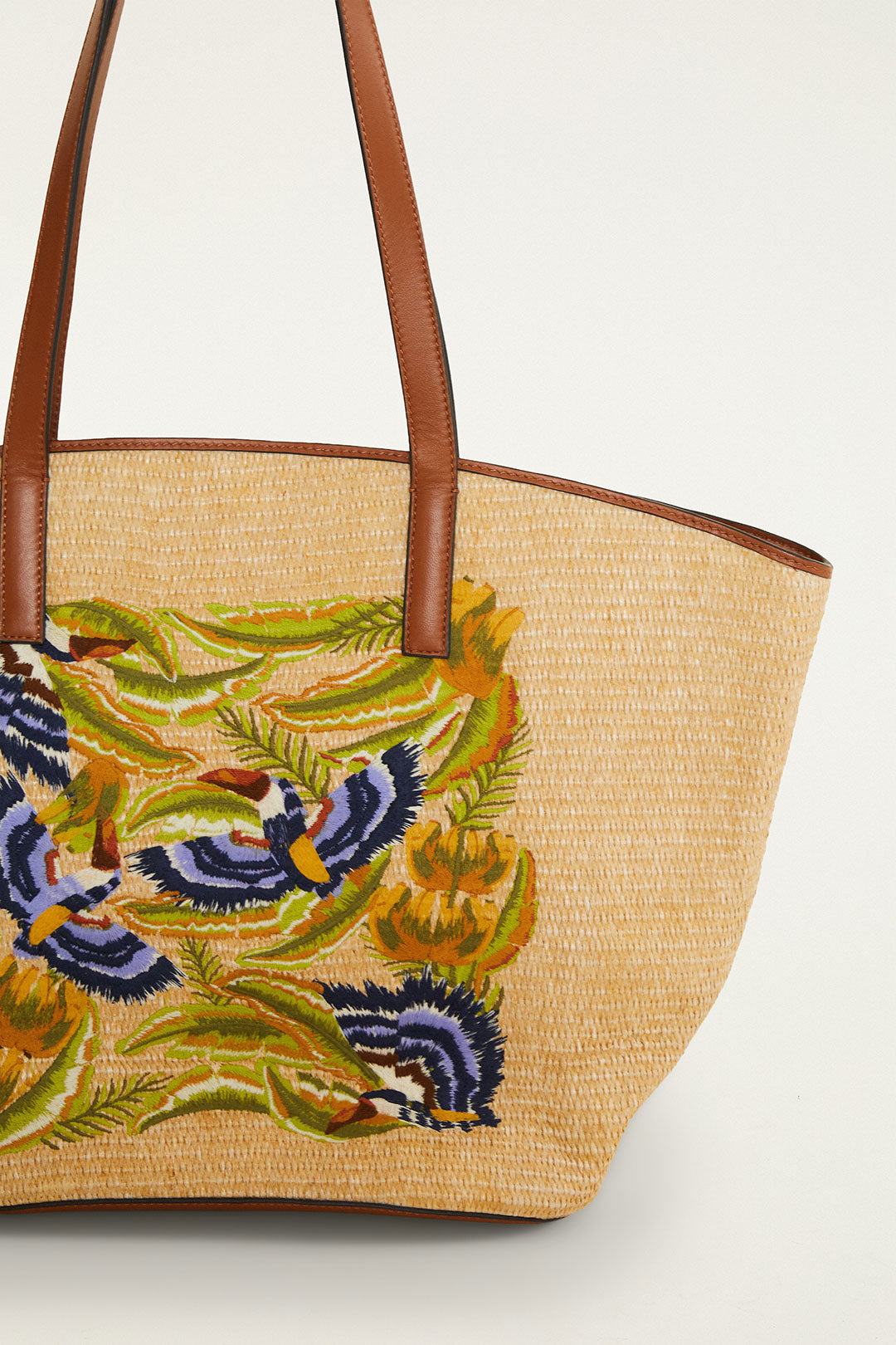 Raffia Basket Tote Bag Large