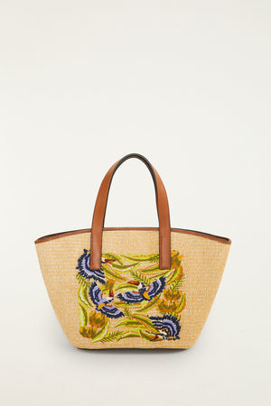 Raffia Basket Tote Bag Small