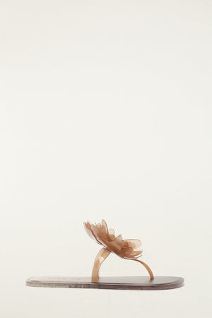 Caramel Jelly Flower Flat Sandal