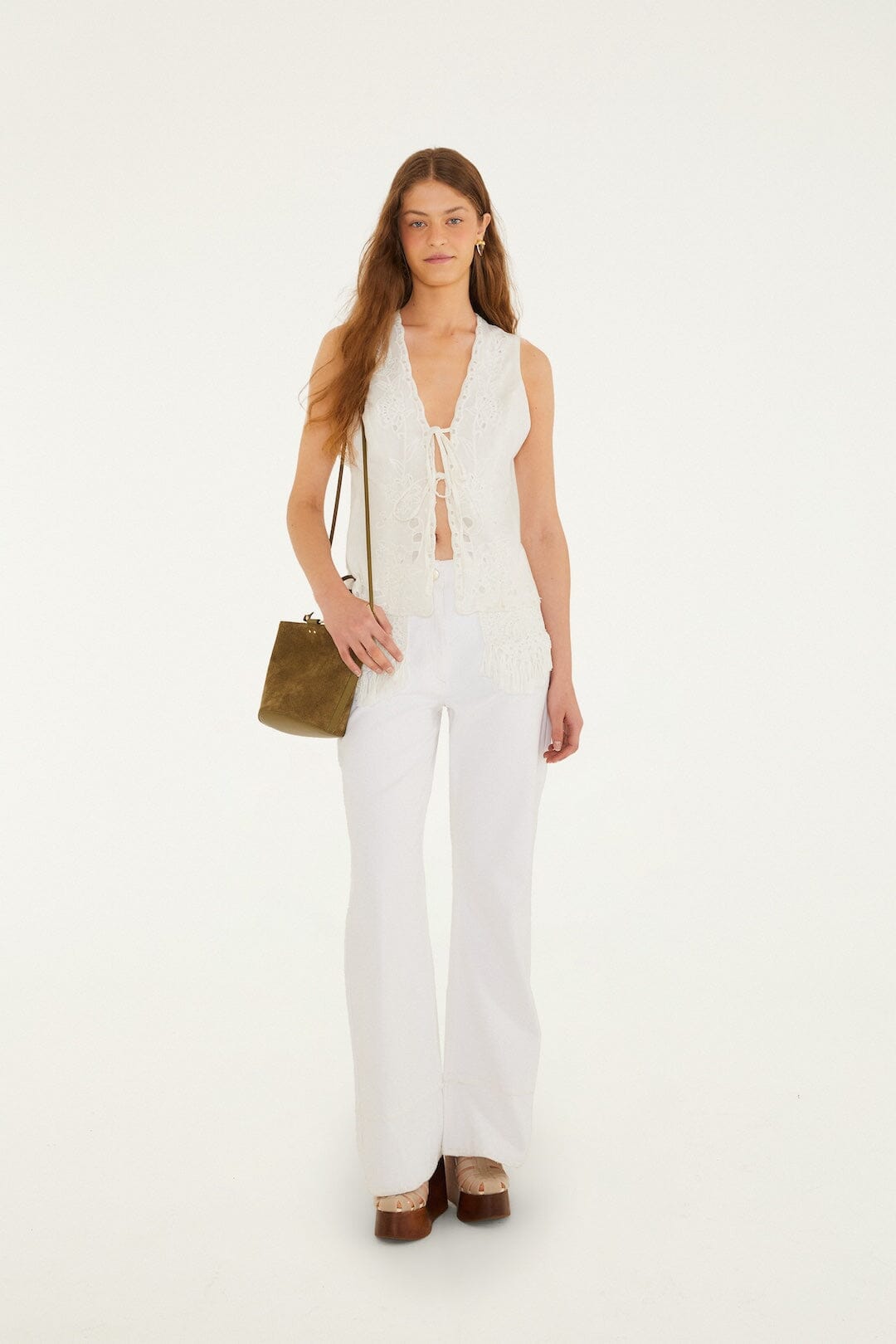 Off-White Embroidered Lenzing™ Ecovero™ Euroflax™ Blouse