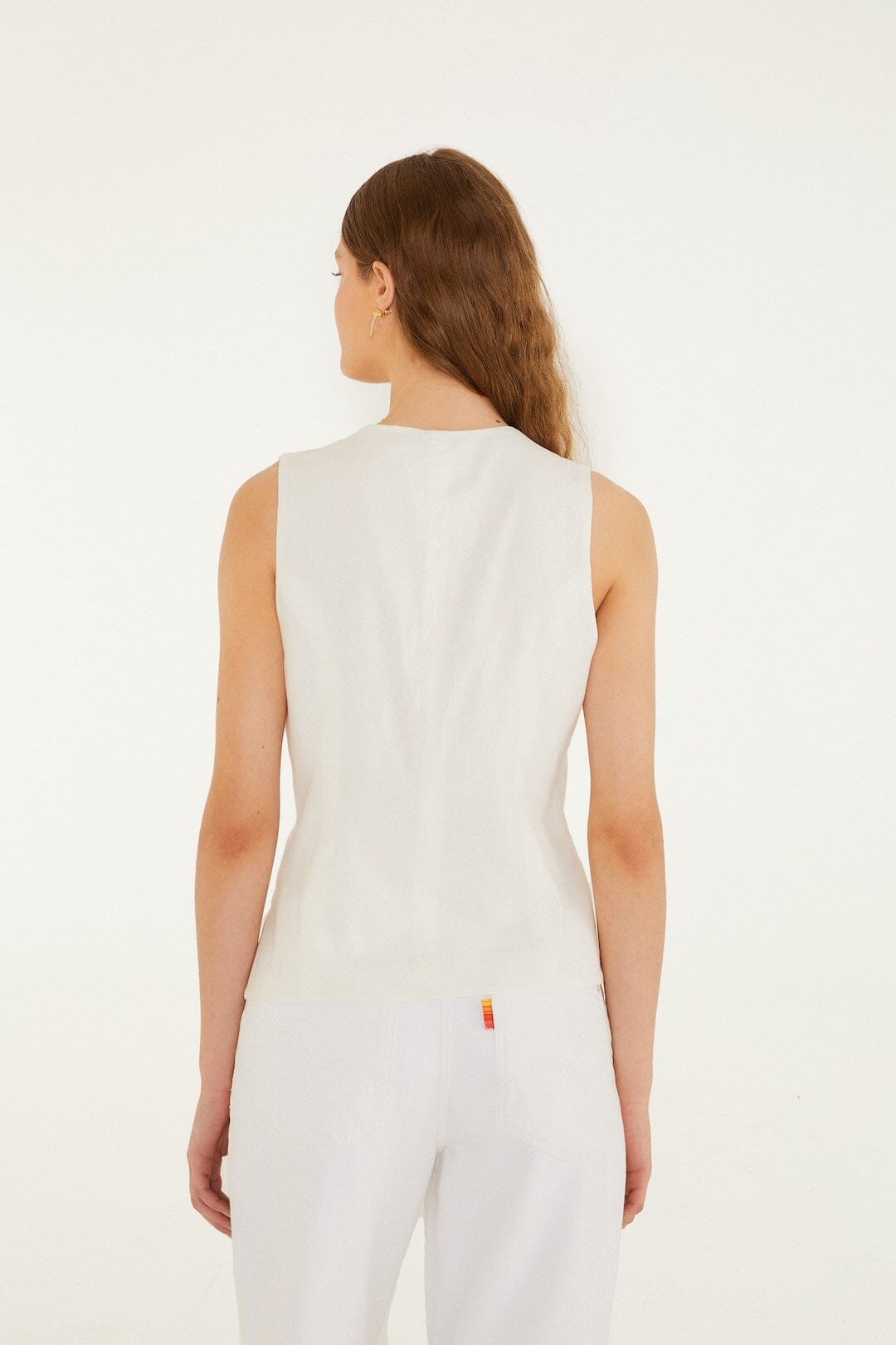 Off-White Embroidered Lenzing™ Ecovero™ Euroflax™ Blouse