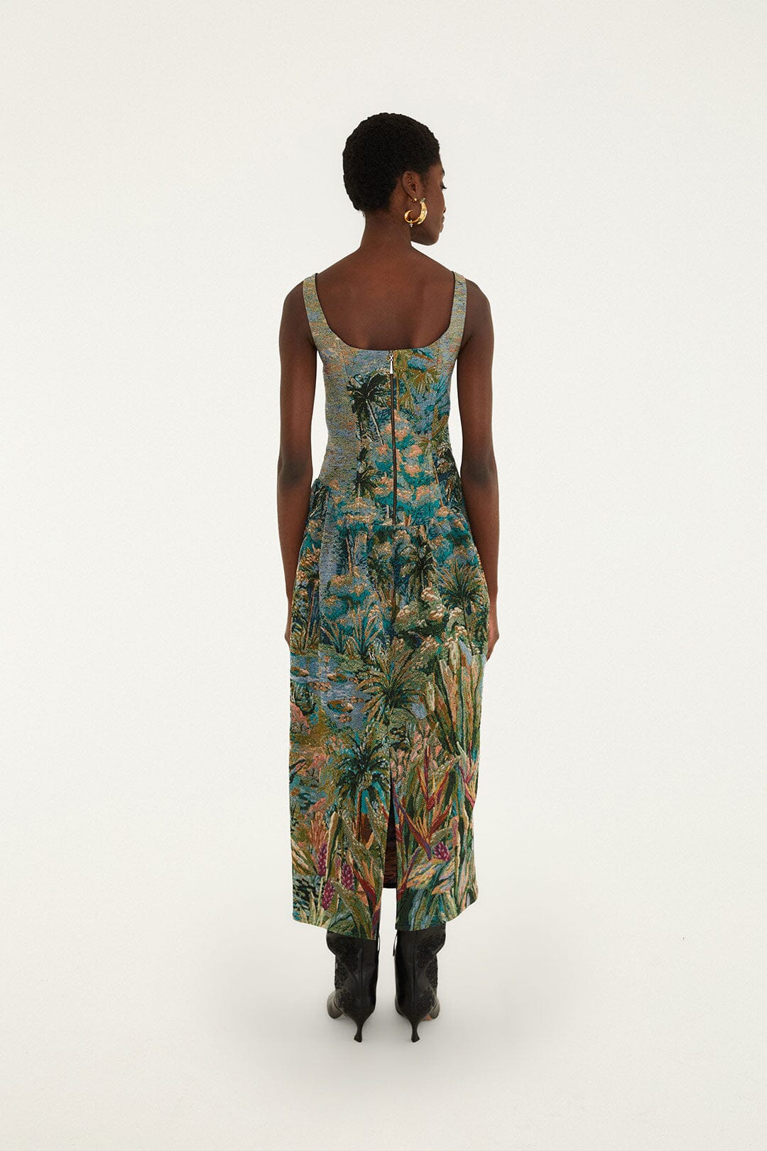 Petricor Jacquard Sleveless Maxi Dress