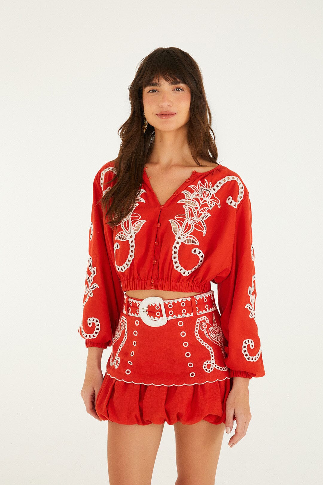 Red Richelieu Lenzing Ecovero Euroflax Blouse