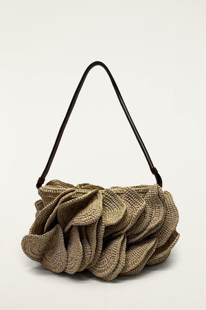Flower Raffia Shoulder Bag
