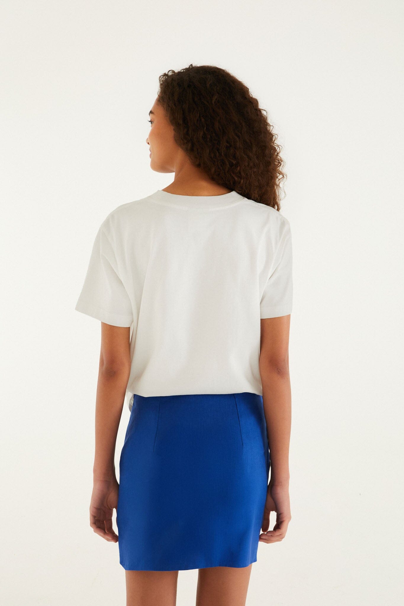 Blue Seahorse Embroidery  Mini Skirt