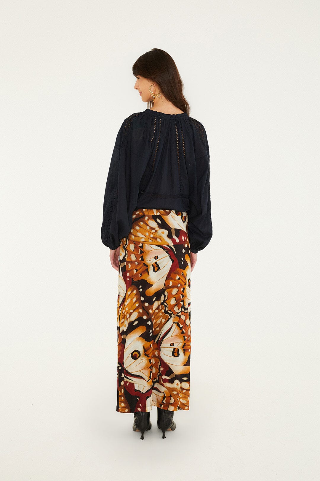 Borbofly Multicolor Jersey Midi Skirt
